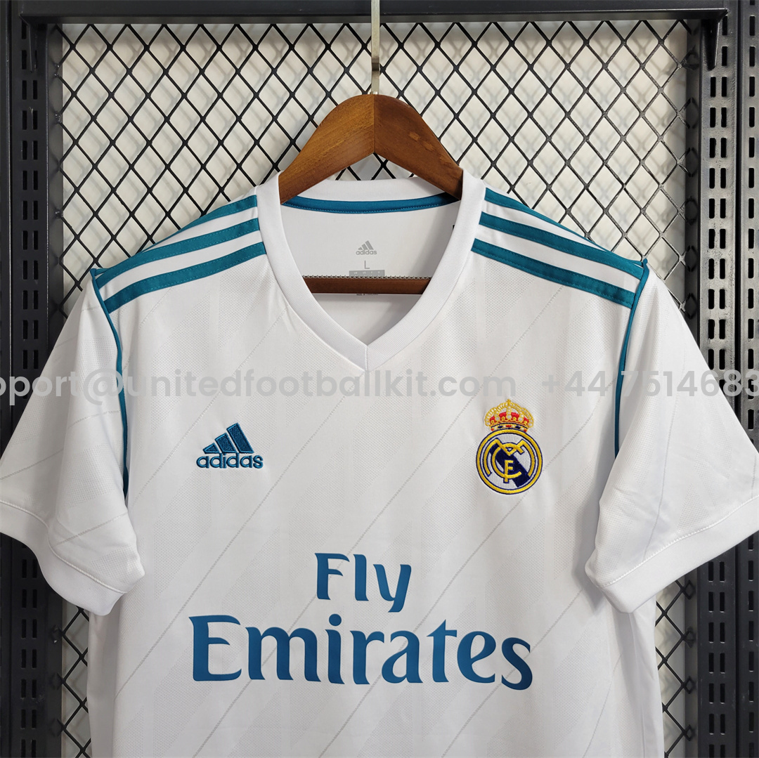 Unitedfootballkit.com | Retro Real Madrid 17-18 Home Jersey - with Champions League Final Final -Customize Name, Number and Patch | Worldwide Shipping