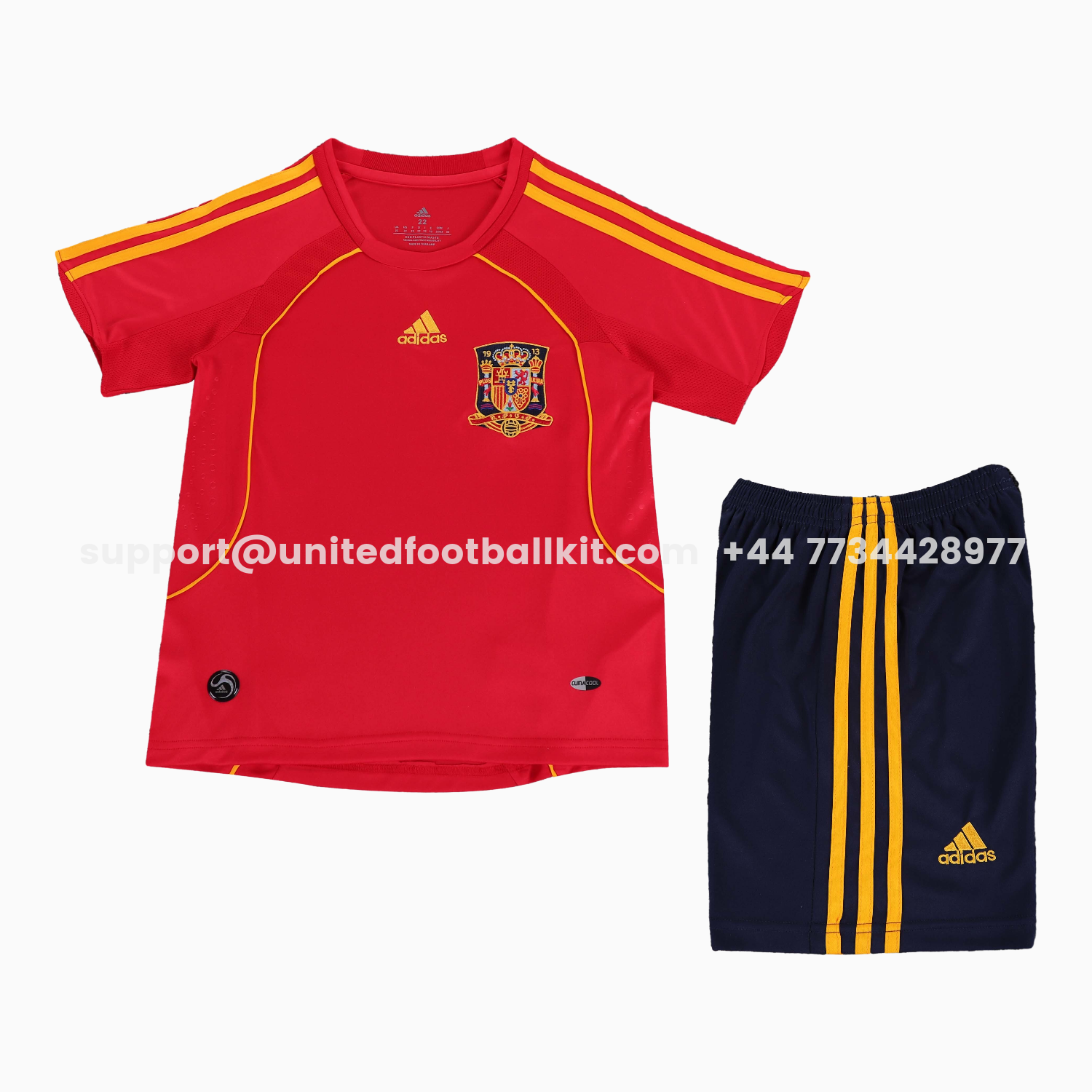 Unitedfootballkit.com | Retro Spain 2008 Home Kids Kit -Customize Name, Number and Patch | Worldwide Shipping