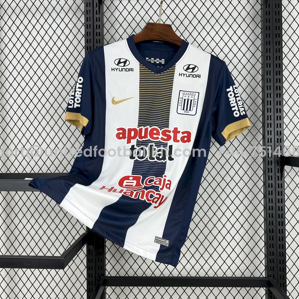 Unitedfootballkit.com | Alianza Lima 25-26 Home Jersey - Fans Version -Customize Name, Number and Patch | Worldwide Shipping