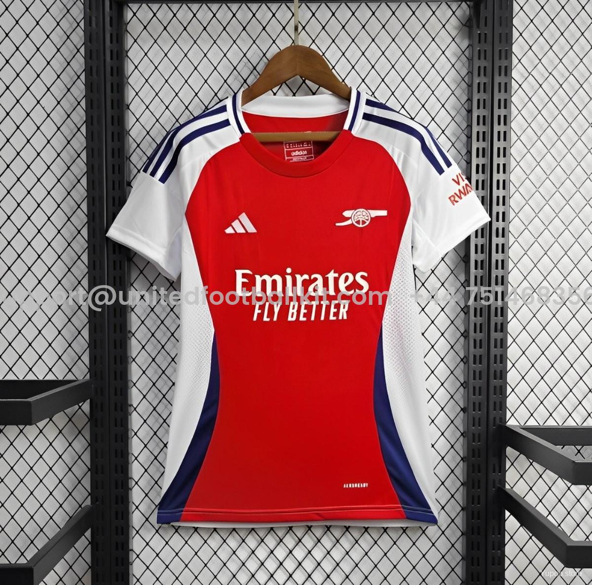 Unitedfootballkit.com | Women's Arsenal 24-25 Home Jersey -Customize Name, Number and Patch | Worldwide Shipping