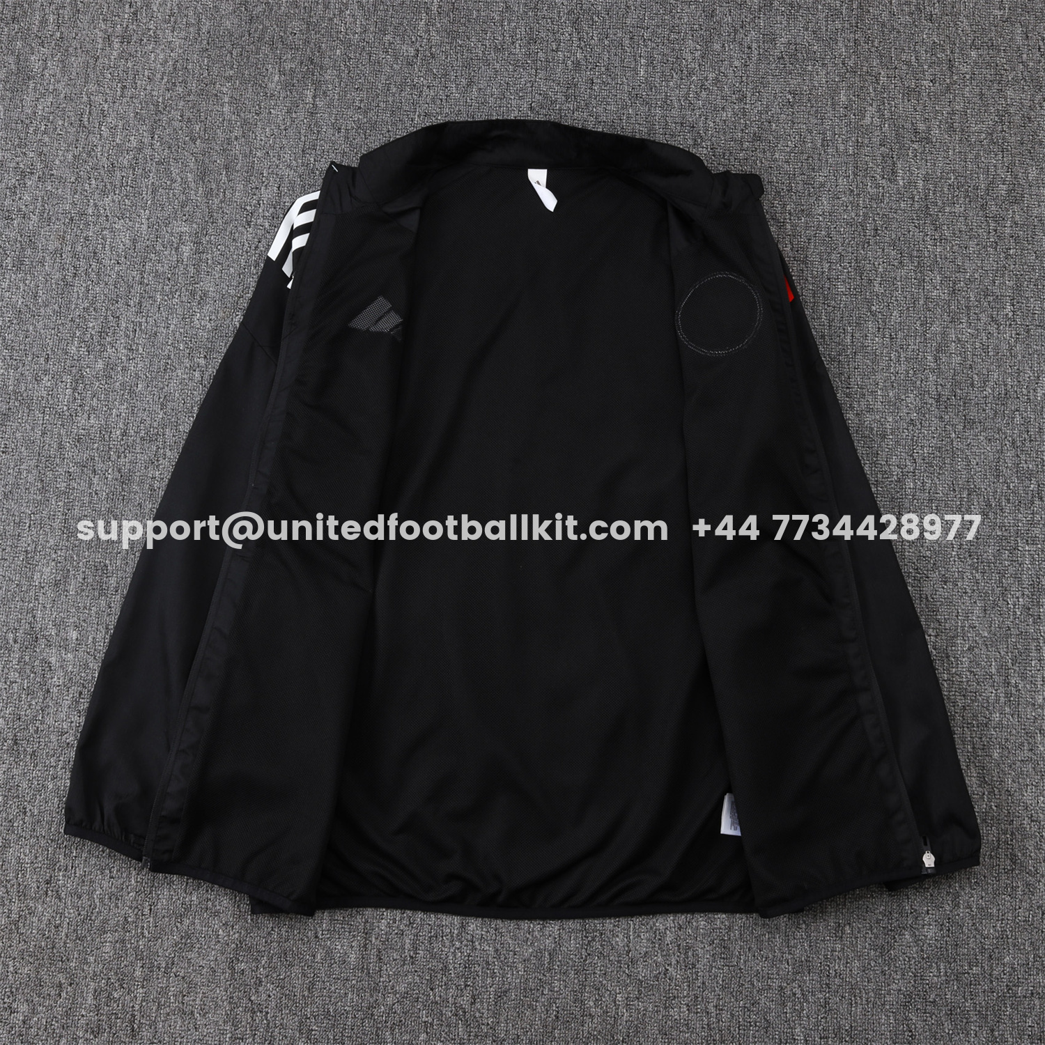Unitedfootballkit.com | Ajax 25-26 Windbreaker Training Set - Black Top and Pants -Customize Name, Number and Patch | Worldwide Shipping