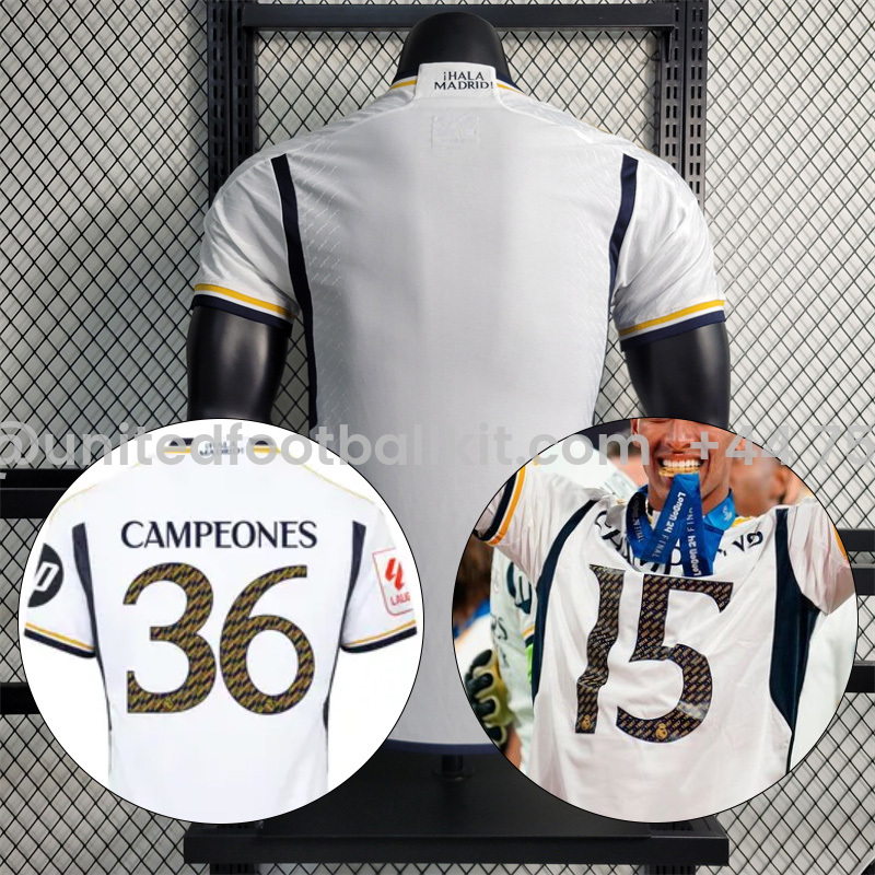 Unitedfootballkit.com | Real Madrid 23-24 Home Stadium Jersey - Player Version -Customize Name, Number and Patch | Worldwide Shipping