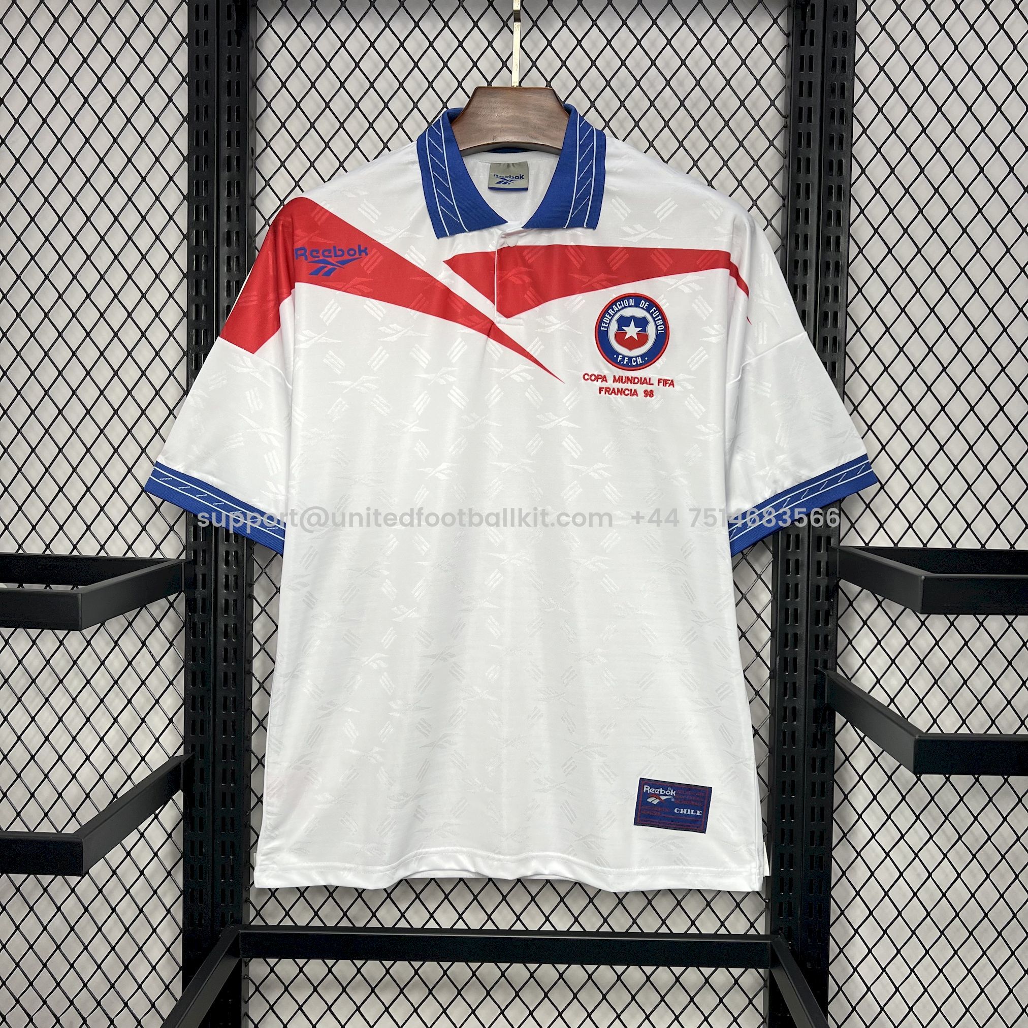 Unitedfootballkit.com | Retro Chile 1998 Away Jersey -Customize Name, Number and Patch | Worldwide Shipping