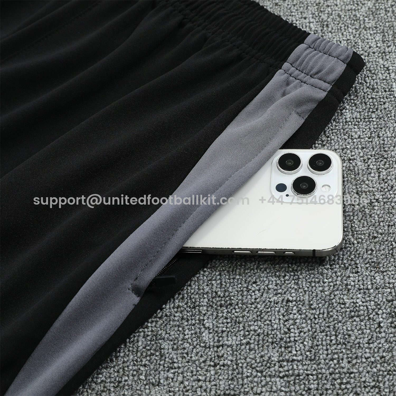 Unitedfootballkit.com | INT M.A.M 25-26 POLO Short-Sleeve Training Set - Black Top and Pants -Customize Name, Number and Patch | Worldwide Shipping