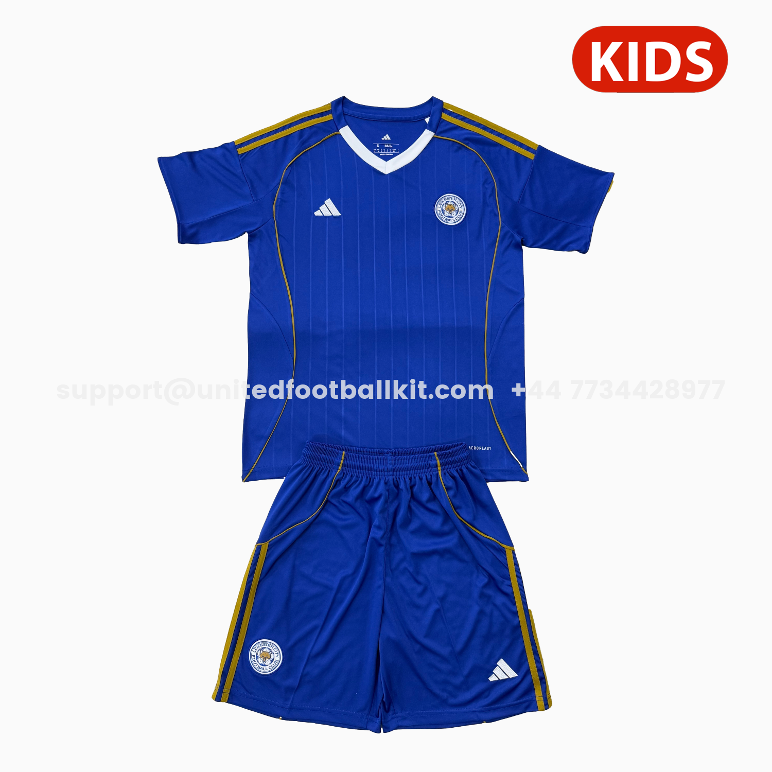 Unitedfootballkit.com | Leicester City 25-26 Home Kids Kit -Customize Name, Number and Patch | Worldwide Shipping