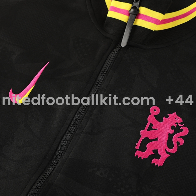 Unitedfootballkit.com | C.H.E.L.S.E.A 24-25 Jacket Training Tracksuit - Black -Customize Name, Number and Patch | Worldwide Shipping