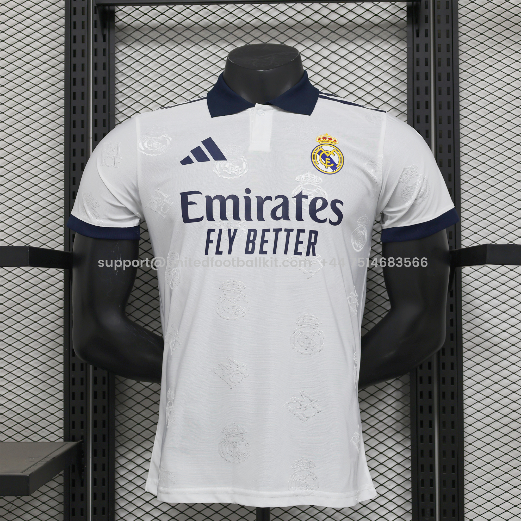 Unitedfootballkit.com | Real Madrid 24-25 White LOGO Special Edition Jersey - Player Version -Customize Name, Number and Patch | Worldwide Shipping