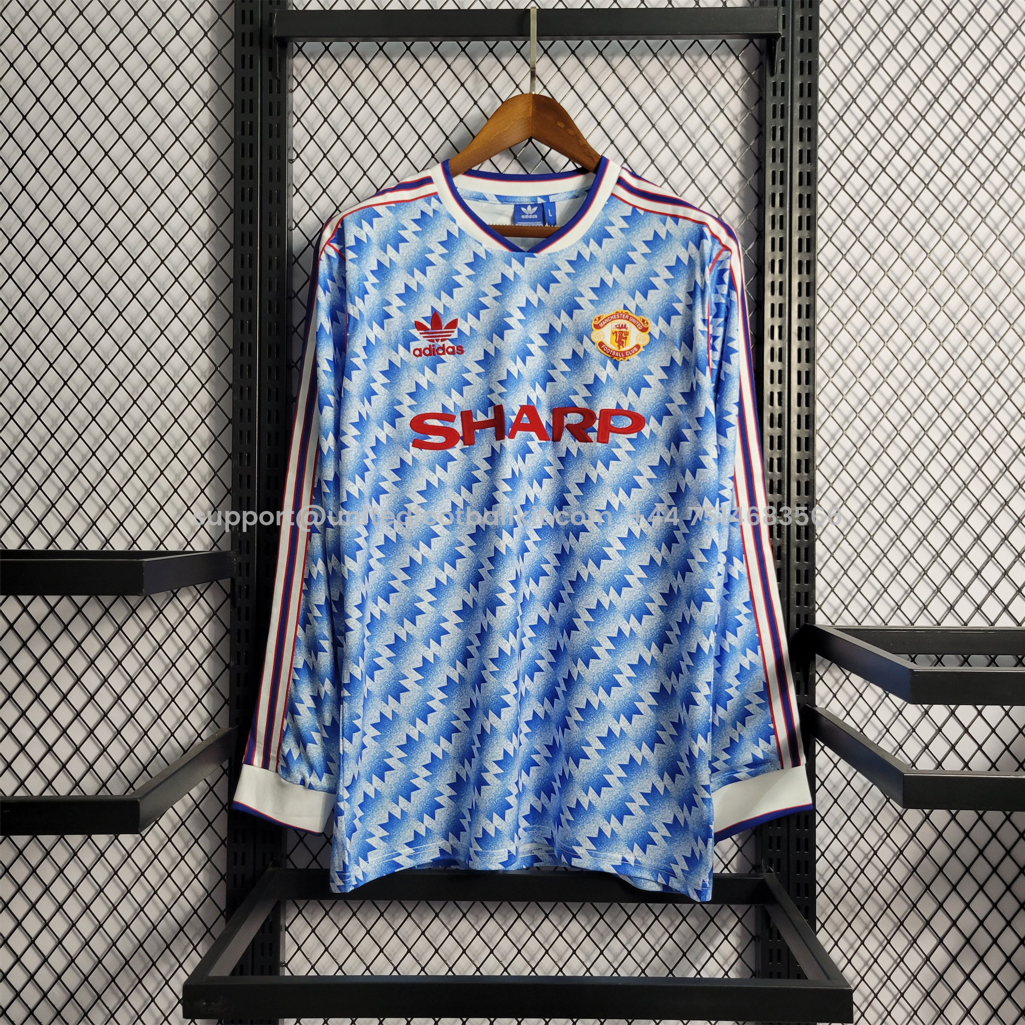 Unitedfootballkit.com | Retro Manchester United 90-92 Away Long Sleeve Jersey -Customize Name, Number and Patch | Worldwide Shipping