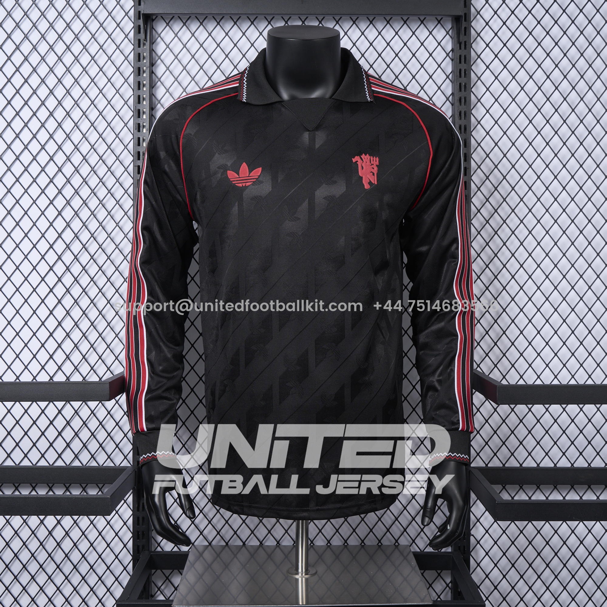Unitedfootballkit.com | Manchester United 24-25 Originals LFSTLR Long Sleeve Black Jersey - Player Version -Customize Name, Number and Patch | Worldwide Shipping