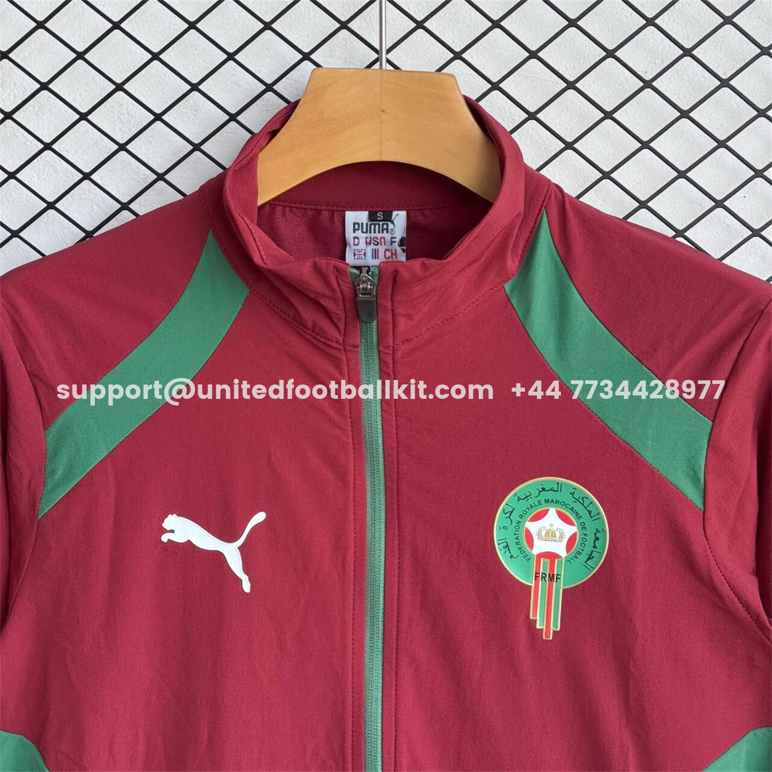 Unitedfootballkit.com | Morocco 2026 Windbreaker Training Set - Red With Green Top and Pants -Customize Name, Number and Patch | Worldwide Shipping