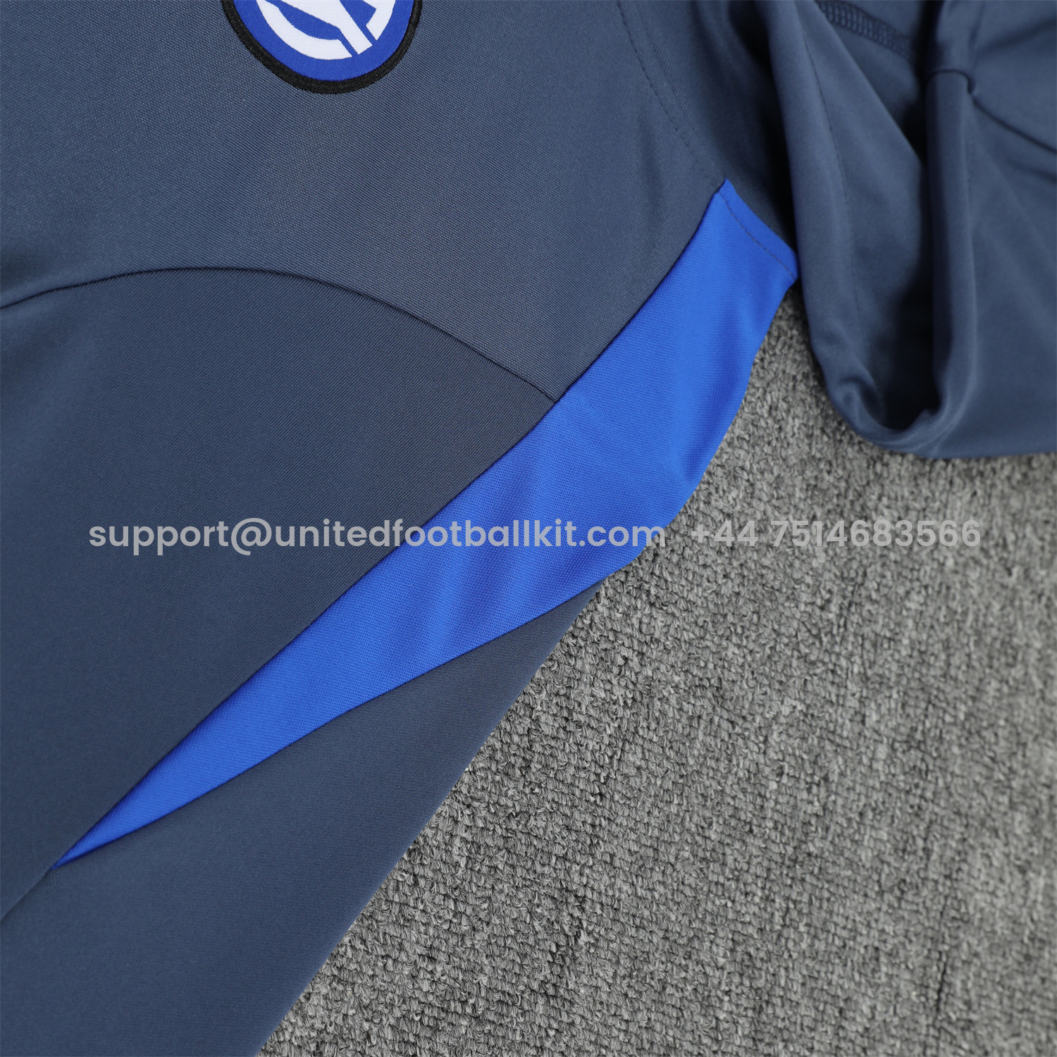Unitedfootballkit.com | Inter Milan 24-25 Training Hoodie Set - Blue - Gray Hoodie and Pants -Customize Name, Number and Patch | Worldwide Shipping