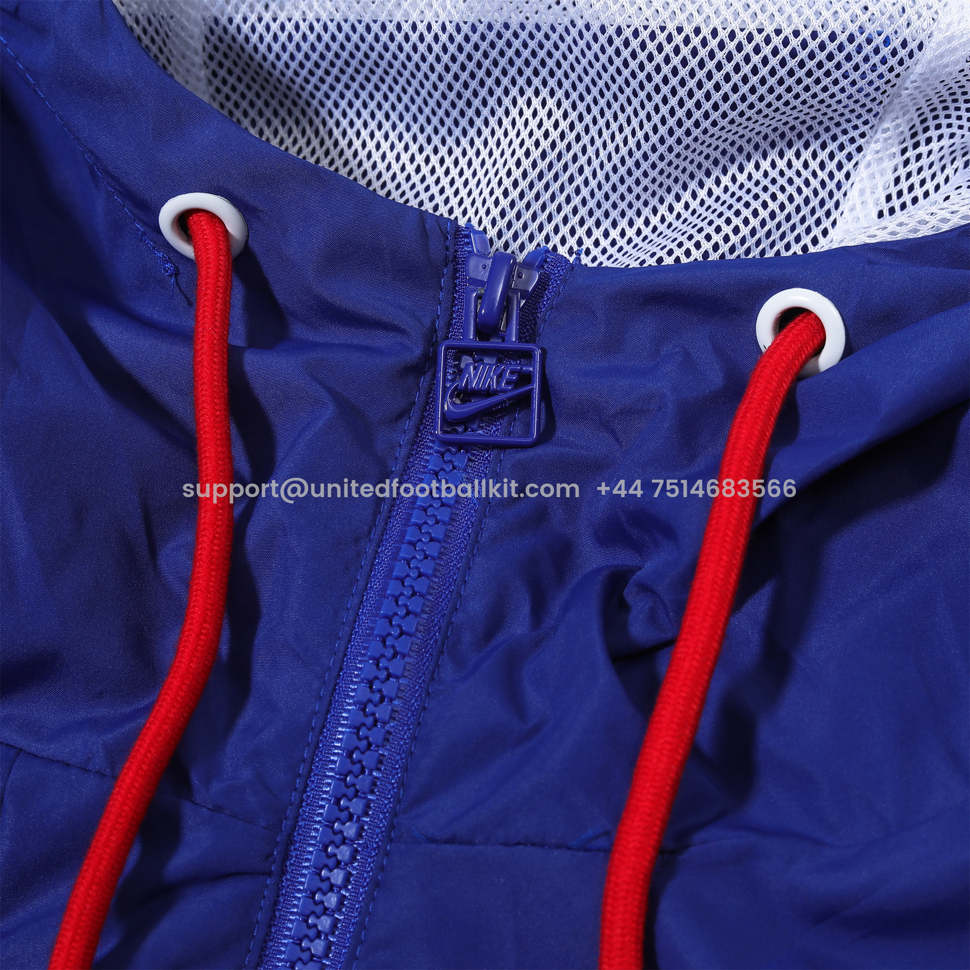 Unitedfootballkit.com | France 2024 National Team Anthem Blue Hooded Windbreaker - Player Version -Customize Name, Number and Patch | Worldwide Shipping