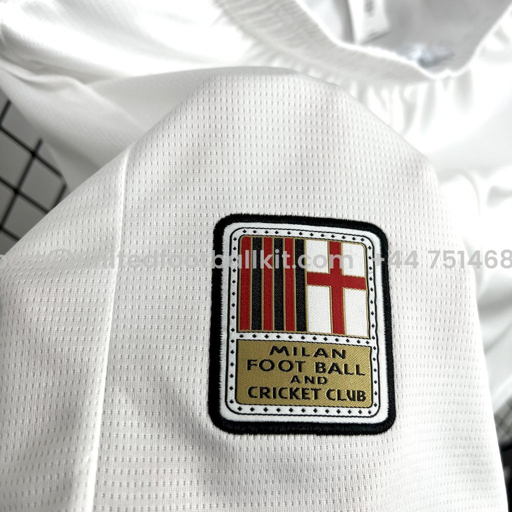 Unitedfootballkit.com | AC Milan 24-25 125th Anniversary Home White Shorts - Fans Version -Customize Name, Number and Patch | Worldwide Shipping