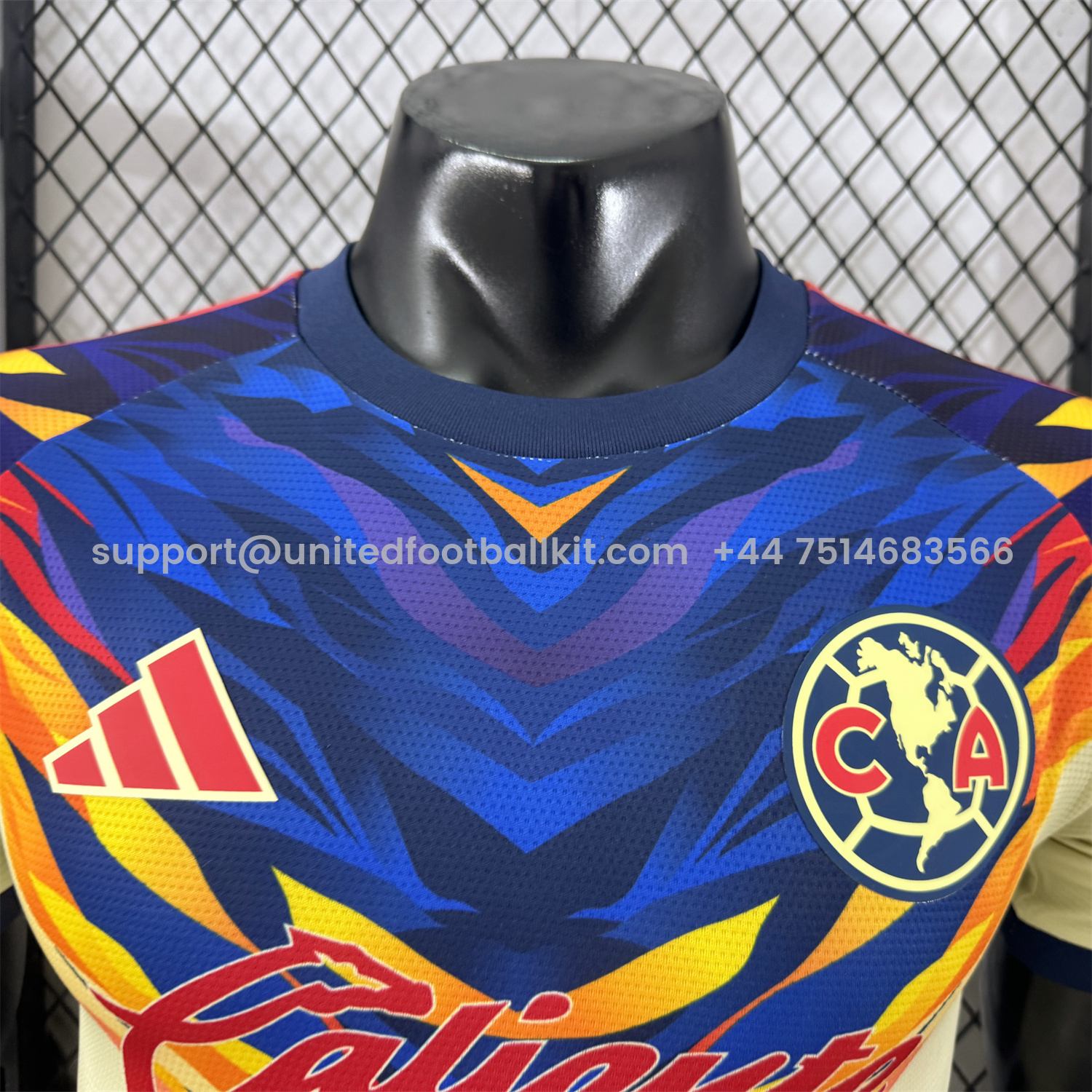 Unitedfootballkit.com | Club América 25-26 Blue Neck Light Yellow Special Jersey - Player Version -Customize Name, Number and Patch | Worldwide Shipping