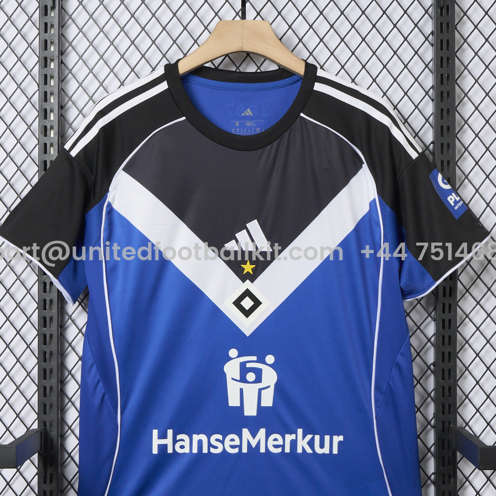 Unitedfootballkit.com | Hamburger SV 25-26 Away Jersey - Fans Version -Customize Name, Number and Patch | Worldwide Shipping