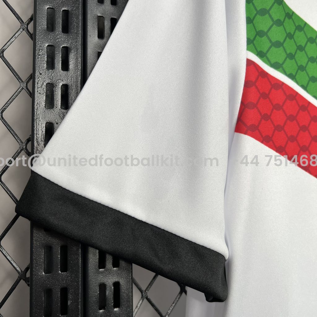 Unitedfootballkit.com | Club Deportivo Palestino 24-25 White Graffiti Jersey - Fans Version -Customize Name, Number and Patch | Worldwide Shipping