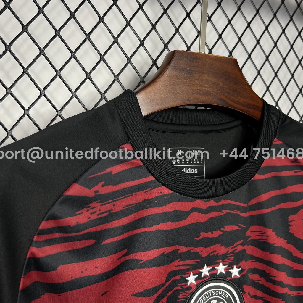 Unitedfootballkit.com | Germany 2024 Euro Red Pre-match Training Jersey - Fans Version -Customize Name, Number and Patch | Worldwide Shipping