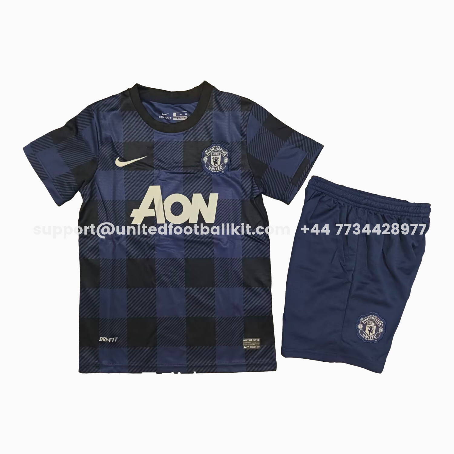 Unitedfootballkit.com | Retro Manchester United 2013-14 Away Kids Kit -Customize Name, Number and Patch | Worldwide Shipping