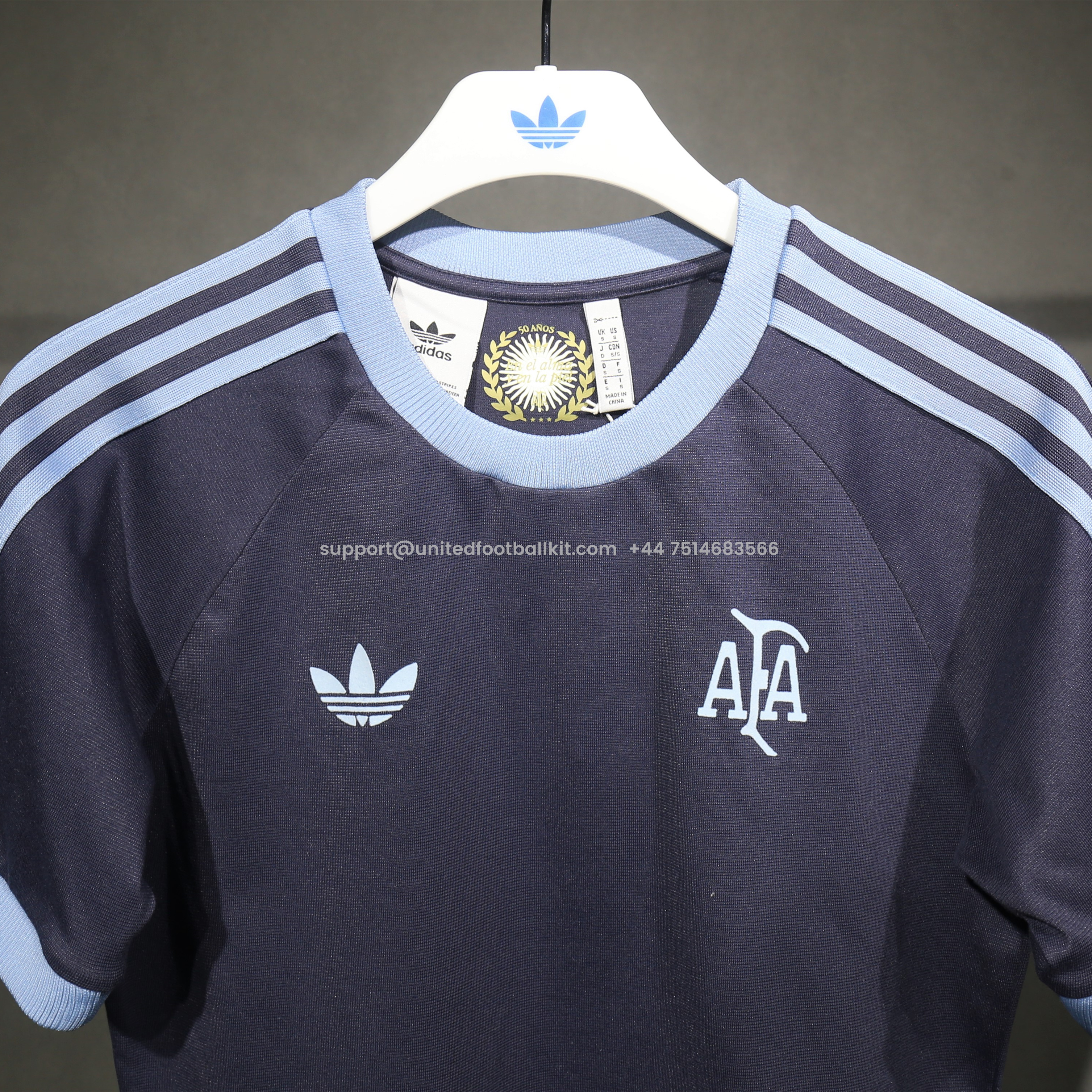Unitedfootballkit.com | Argentina 24-25 Adi 50 Years Anniversary Limited Edition T-shirt -Customize Name, Number and Patch | Worldwide Shipping