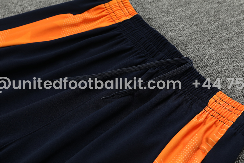 Unitedfootballkit.com | Real Madrid 24-25 Long Sleeve Training Set - Blue & Orange -Customize Name, Number and Patch | Worldwide Shipping