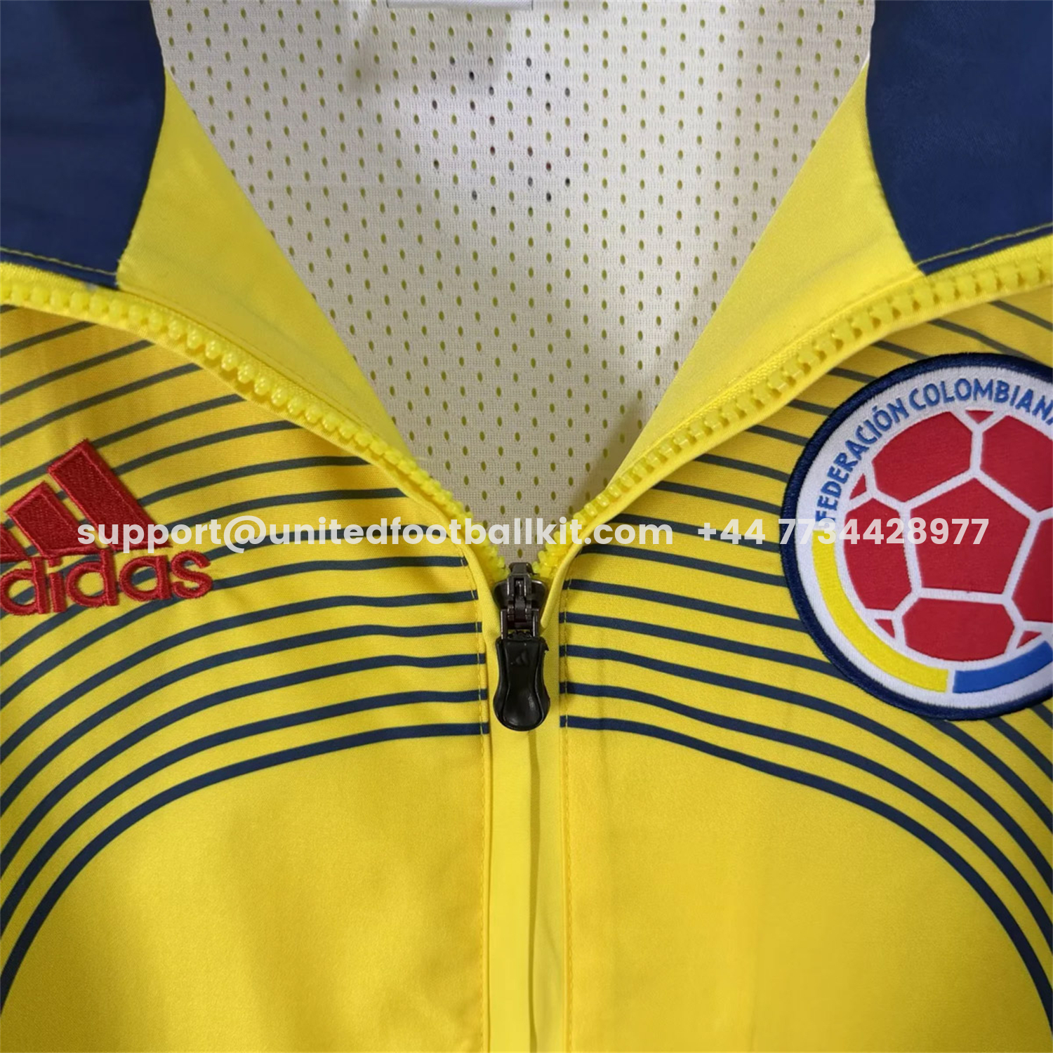 Unitedfootballkit.com | Colombia 2026 Retro Style Windbreaker Jacket - Yellow -Customize Name, Number and Patch | Worldwide Shipping