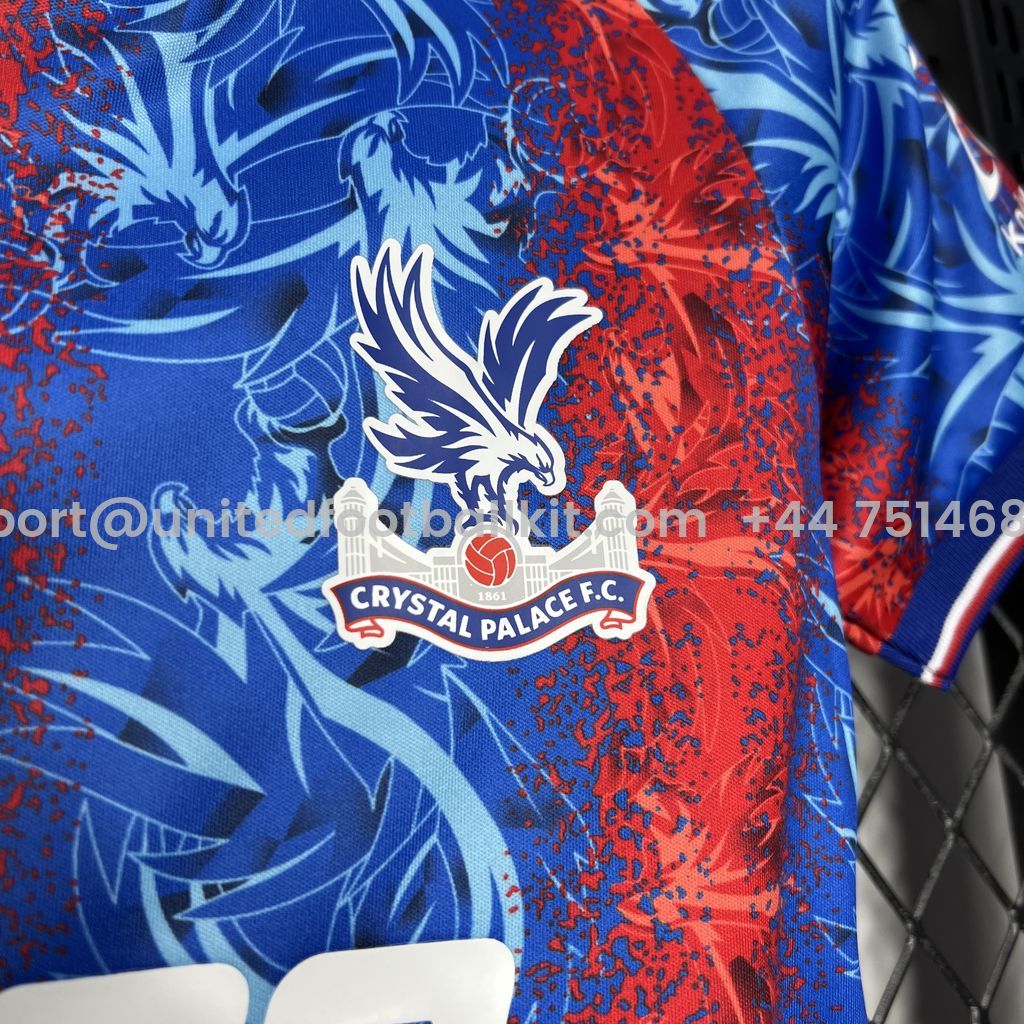 Unitedfootballkit.com | Crystal Palace 24-25 Home Stadium Kids Kit -Customize Name, Number and Patch | Worldwide Shipping