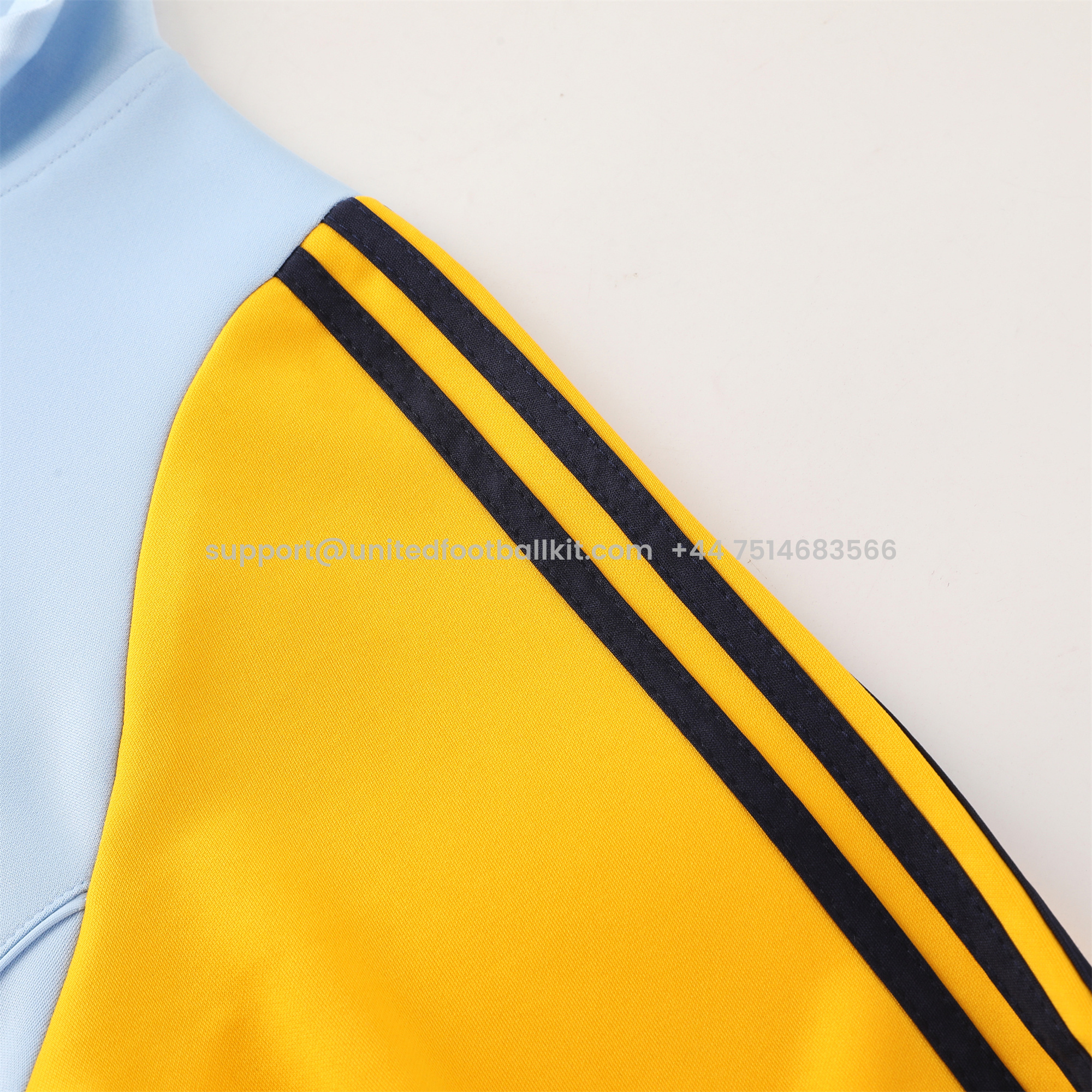 Unitedfootballkit.com | Real Madrid 24-25 Jacket Training Tracksuit - Light Blue -Customize Name, Number and Patch | Worldwide Shipping