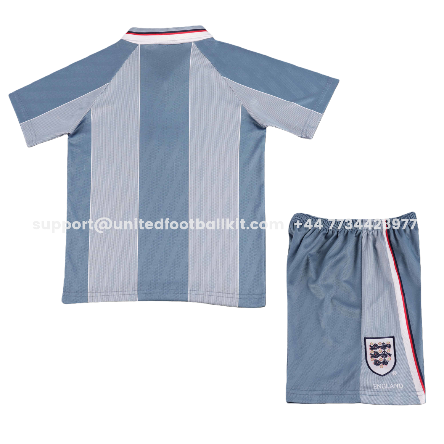 Unitedfootballkit.com | Retro England 1996 Away Kids Kit -Customize Name, Number and Patch | Worldwide Shipping