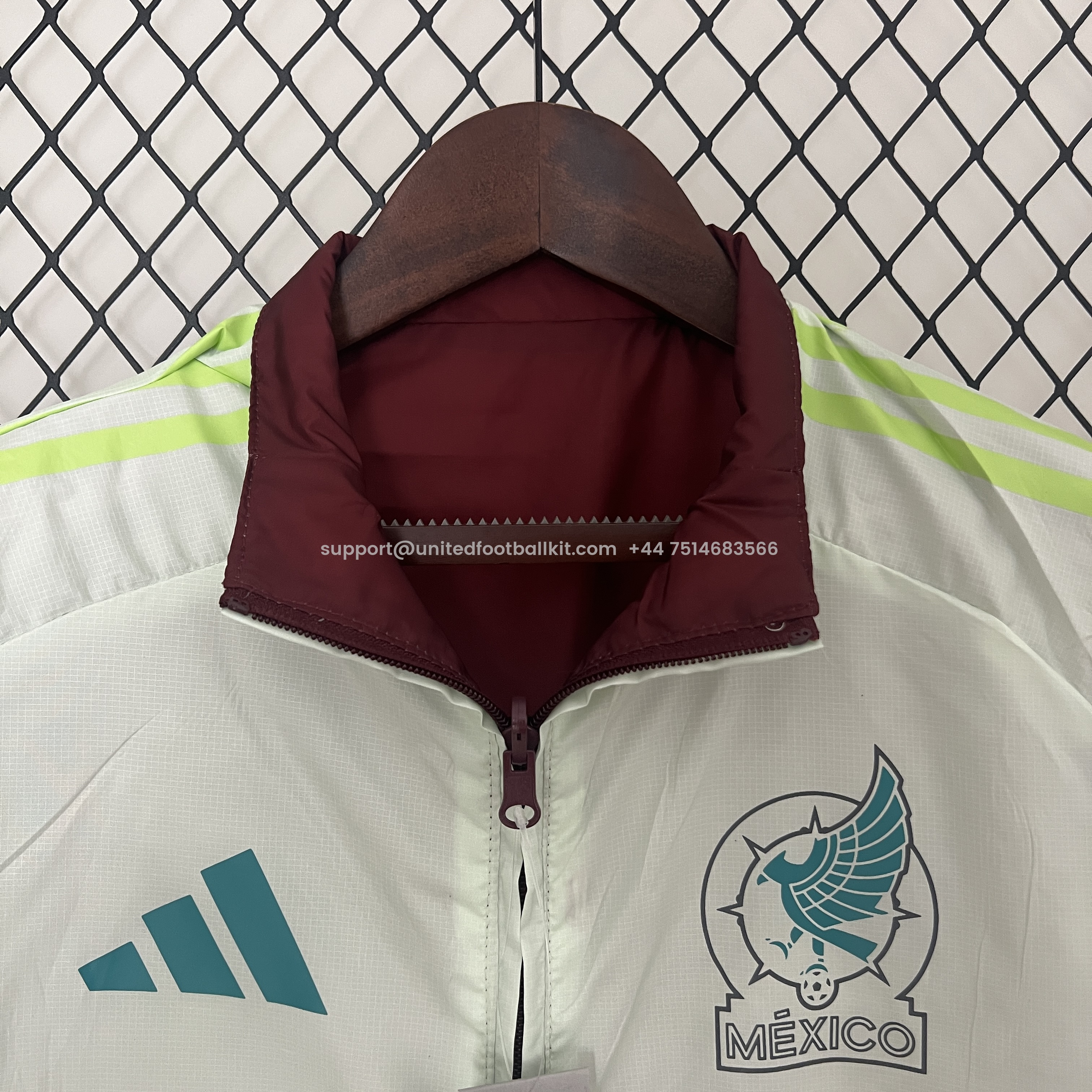 Unitedfootballkit.com | Mexico 2024 Double Sided Reversible Windbreaker - Red & Grey -Customize Name, Number and Patch | Worldwide Shipping