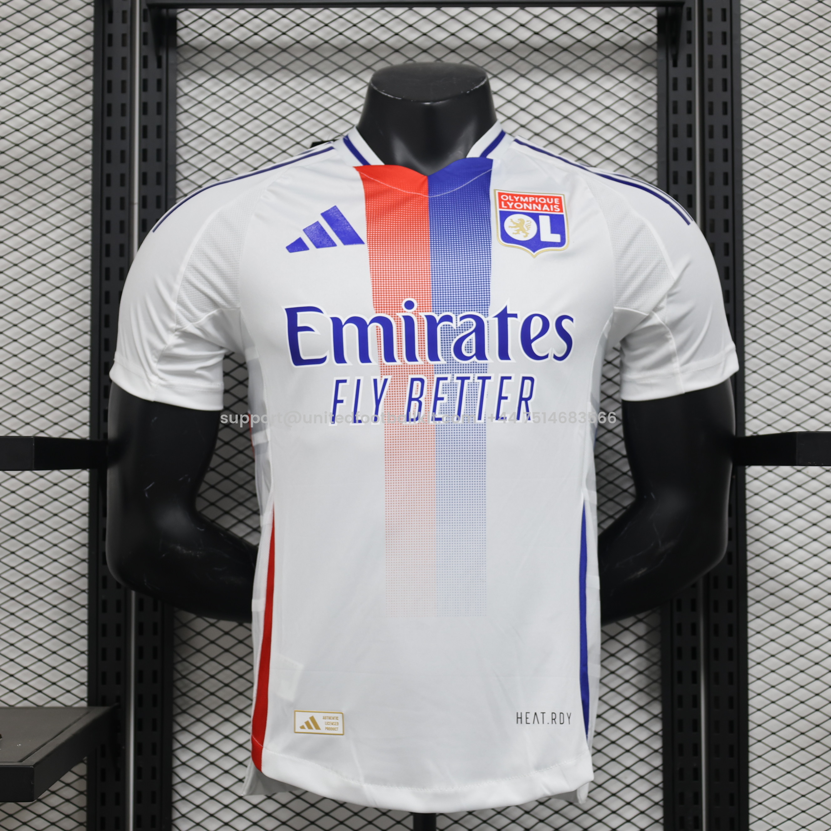 Unitedfootballkit.com | Olympique Lyonnais Lyon 24-25 Home Stadium Jersey - Player Version -Customize Name, Number and Patch | Worldwide Shipping