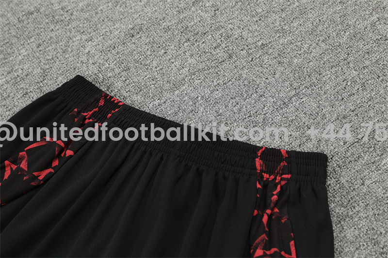 Unitedfootballkit.com | Manchester United 24-25 Short-Sleeve Training Set - Black Red Camouflage -Customize Name, Number and Patch | Worldwide Shipping