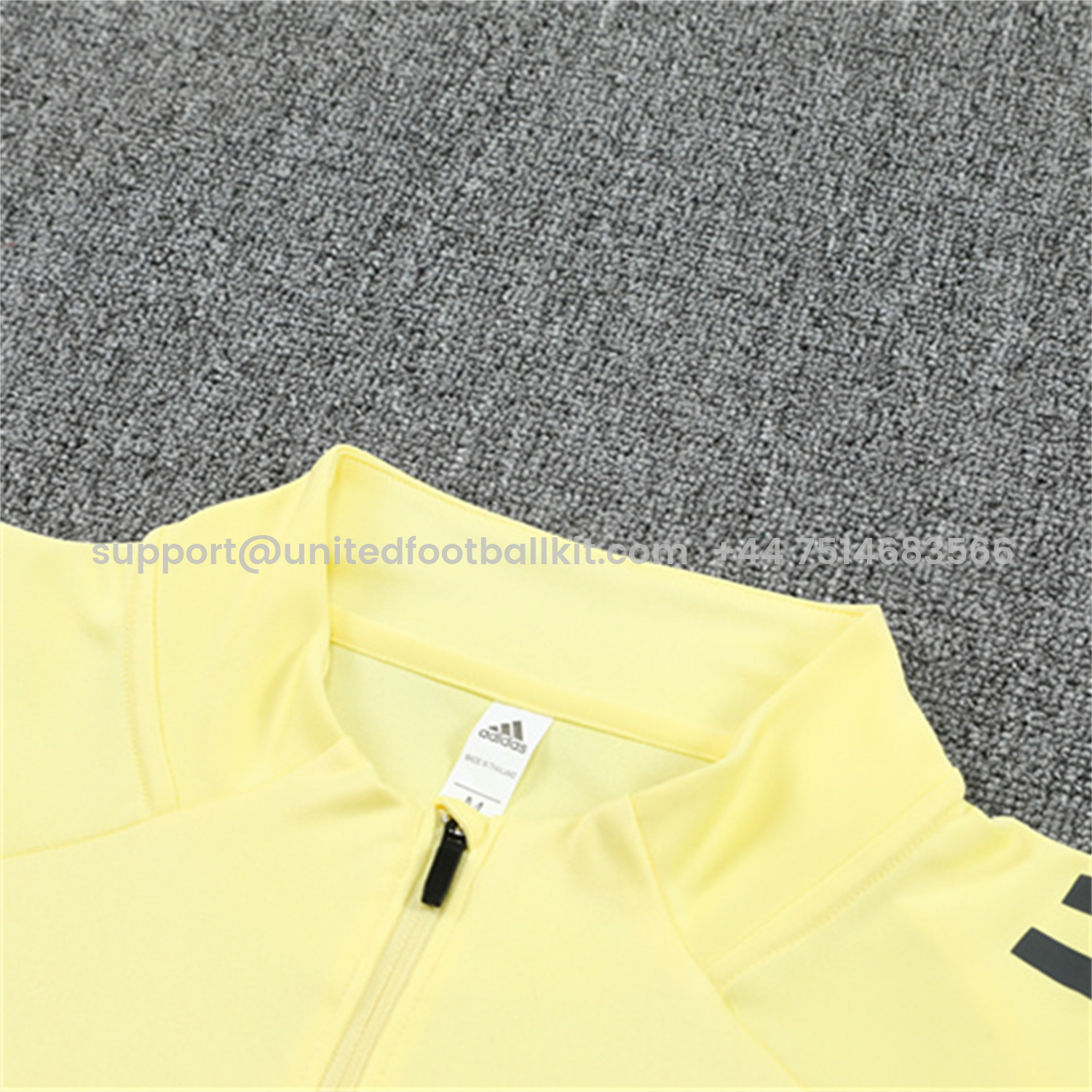 Unitedfootballkit.com | Real Madrid 25-26 Long Sleeves Training Set - Yellow Top & Gray Pants -Customize Name, Number and Patch | Worldwide Shipping