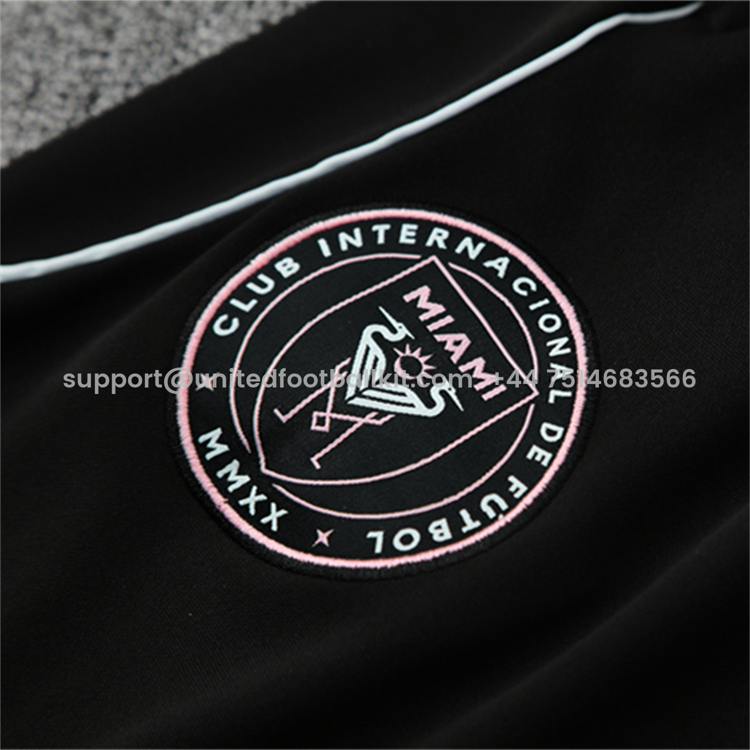 Unitedfootballkit.com | INT M.A.M 25-26 Kid Long Sleeves Training Set - Black Top & Black Pants -Customize Name, Number and Patch | Worldwide Shipping