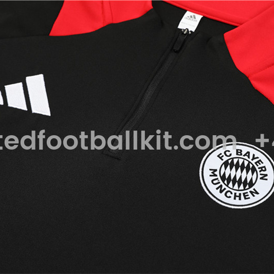 Unitedfootballkit.com | Bayern Munich 24-25 Long Sleeve Training Set - Black -Customize Name, Number and Patch | Worldwide Shipping