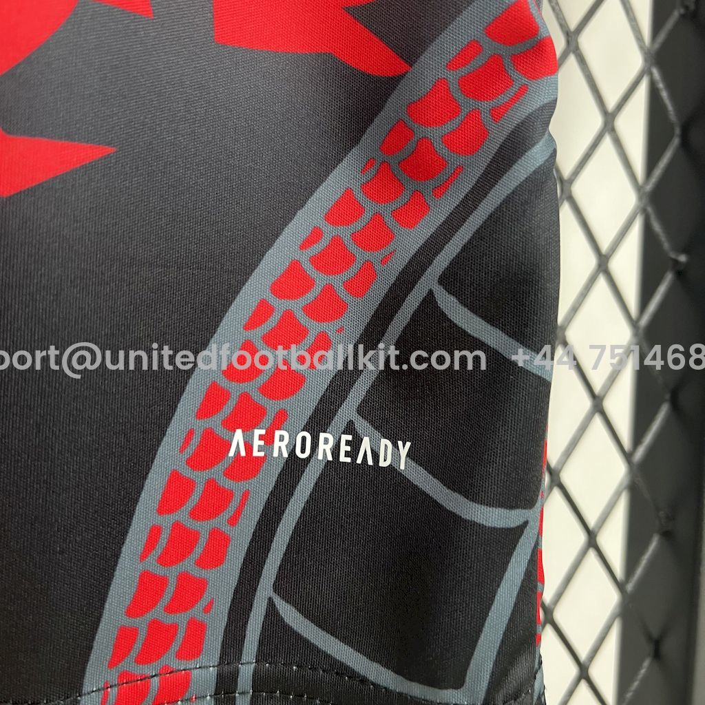 Unitedfootballkit.com | Real Madrid 24-25 Red & Black Dragon Special Edition Jersey -Customize Name, Number and Patch | Worldwide Shipping