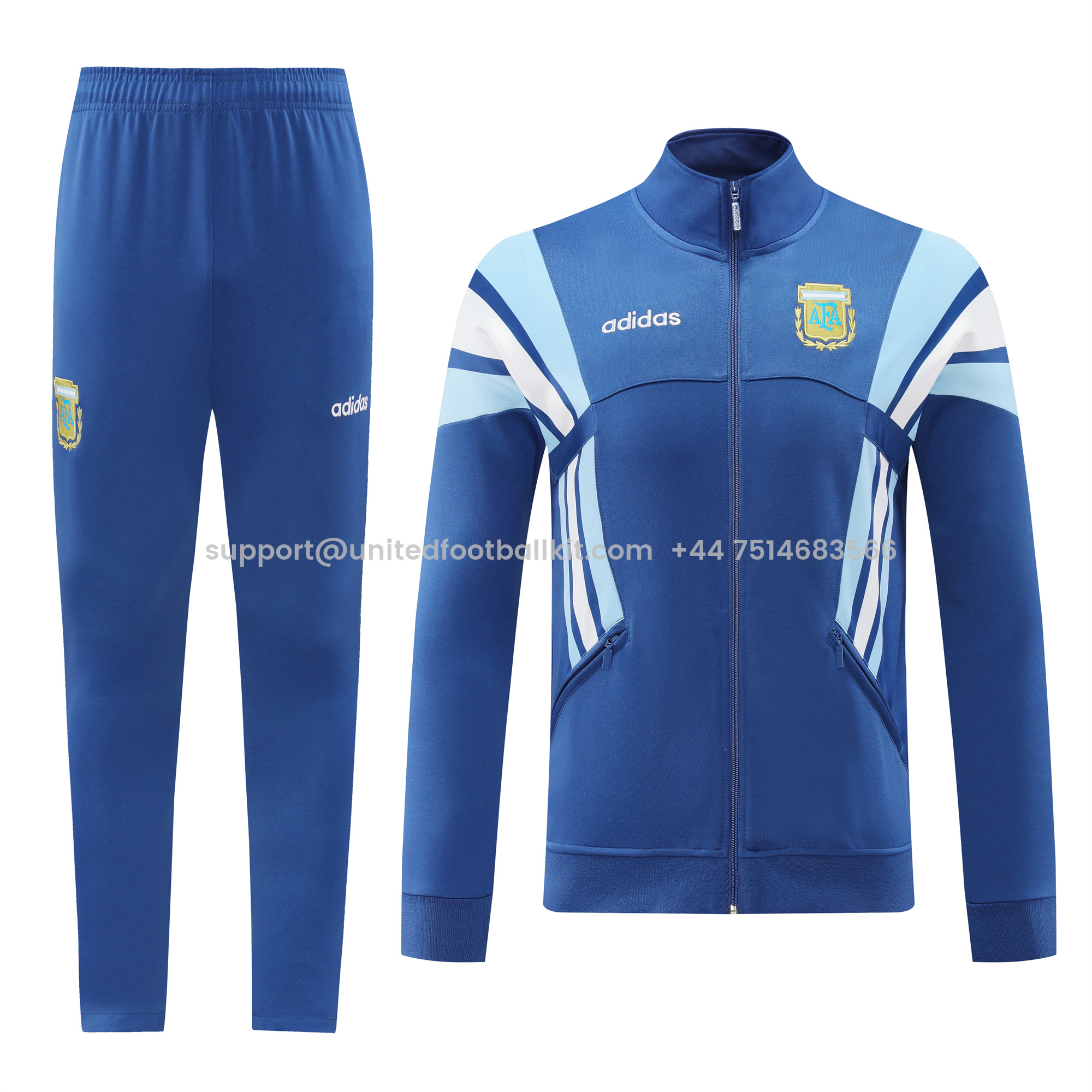 Unitedfootballkit.com | Argentina 24-25 Jacket Training Tracksuit - Blue -Customize Name, Number and Patch | Worldwide Shipping