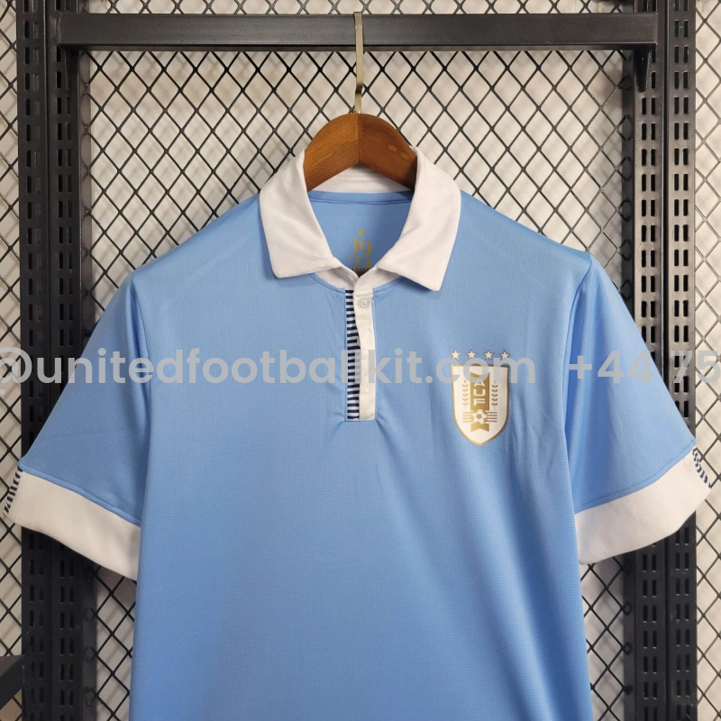 Unitedfootballkit.com | Uruguay 2024 Home Stadium Jersey - Fans Version -Customize Name, Number and Patch | Worldwide Shipping