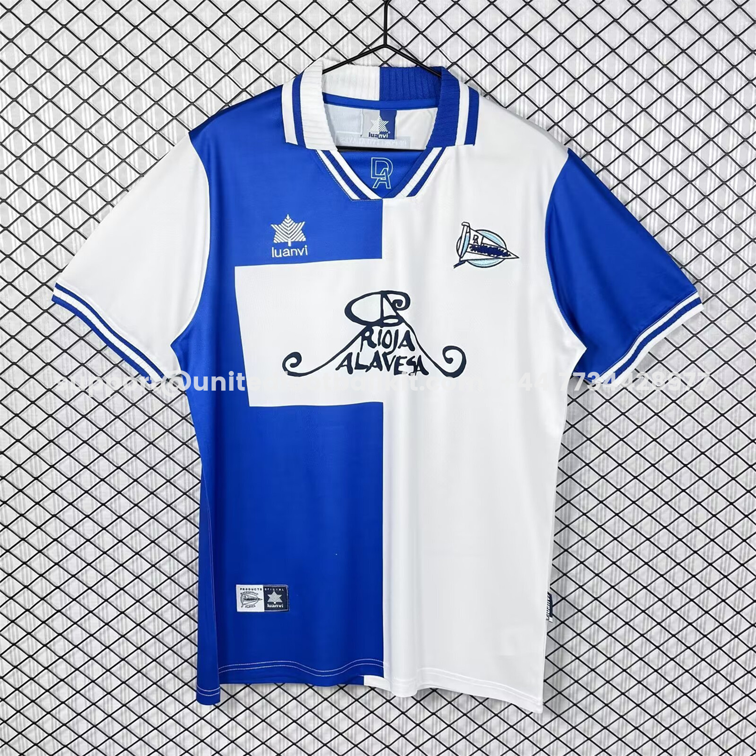 Unitedfootballkit.com | Retro Deportivo Alavés 2000-01 Home Jersey -Customize Name, Number and Patch | Worldwide Shipping