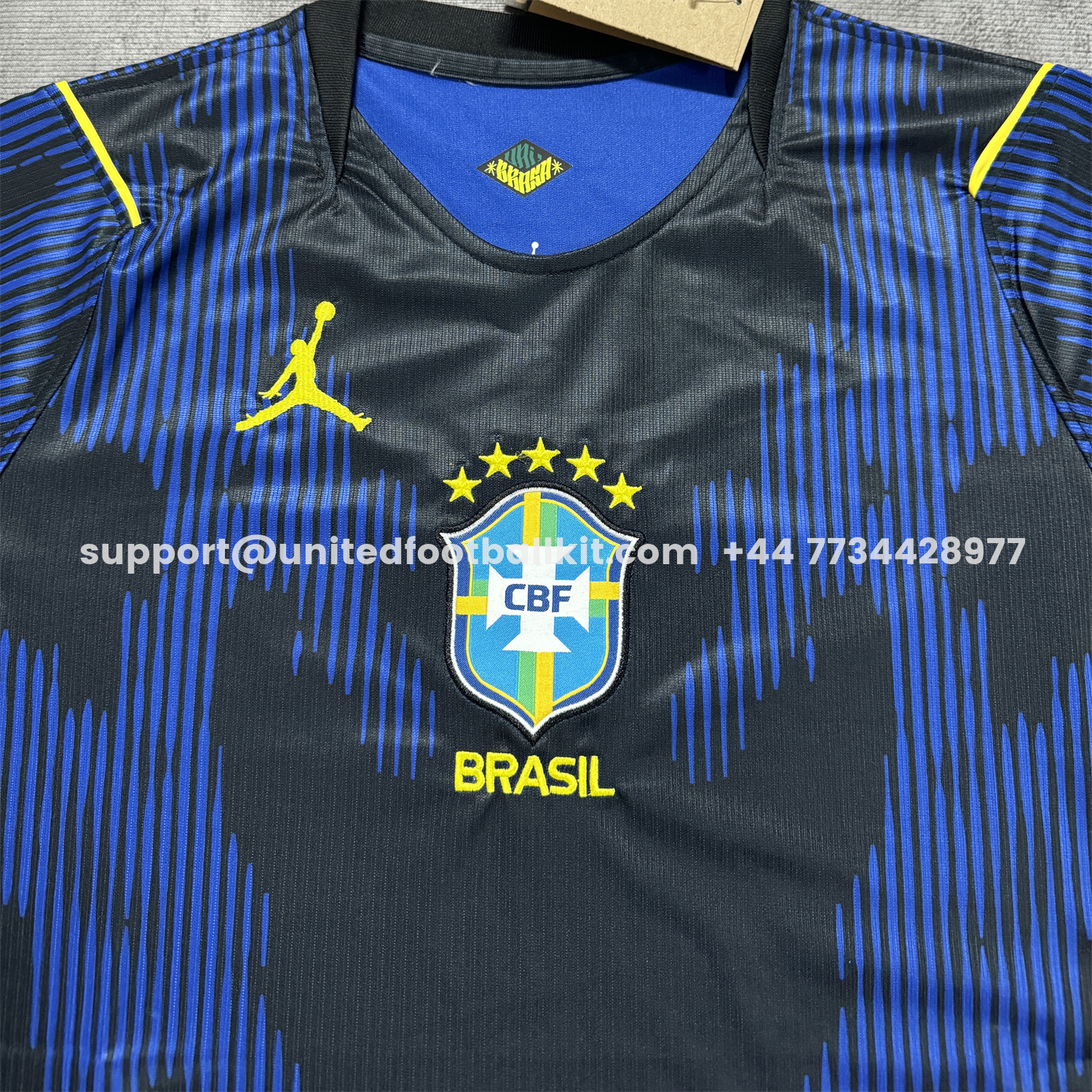 Unitedfootballkit.com | Brazil 2026 Away Blue Jersey - Fans Version -Customize Name, Number and Patch | Worldwide Shipping