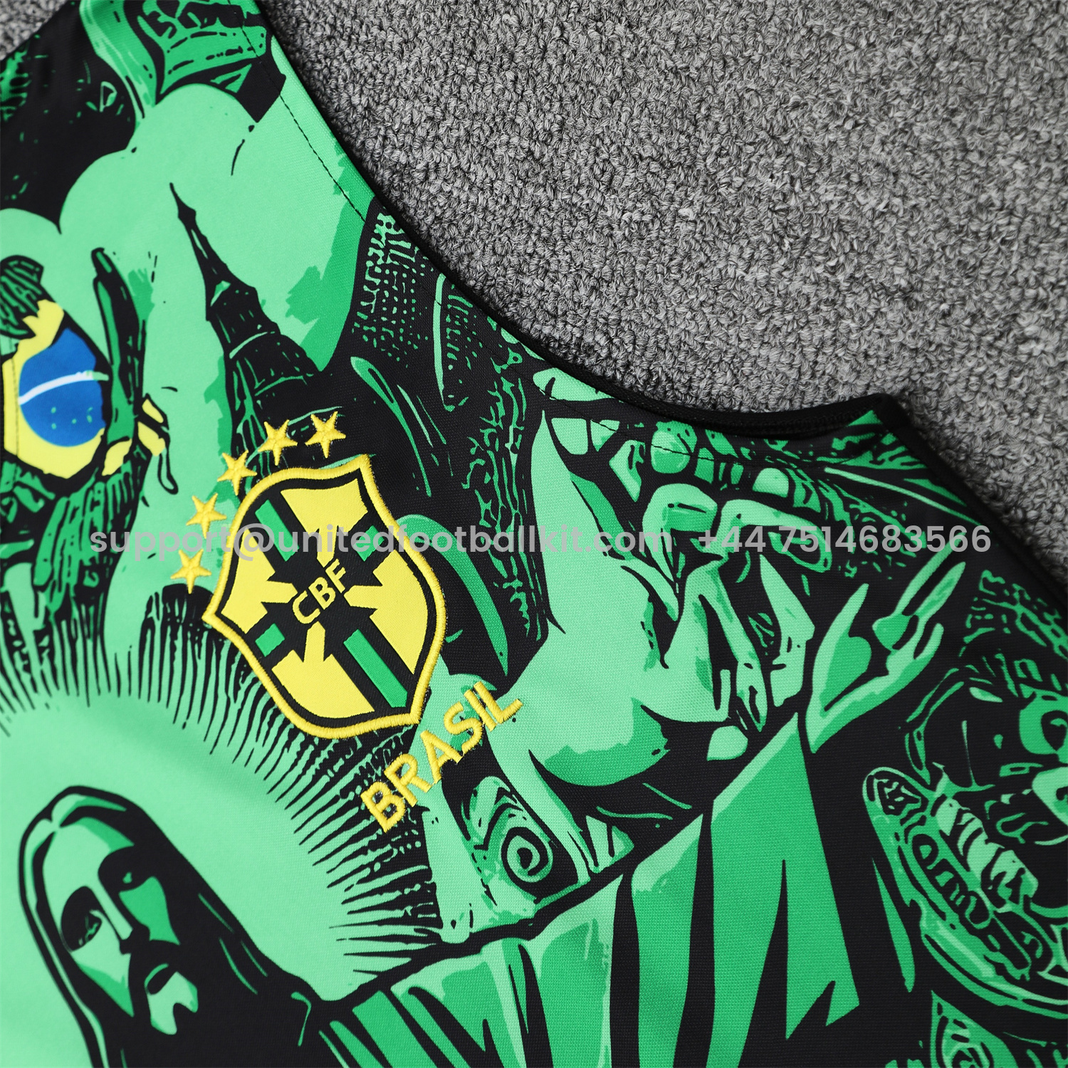 Unitedfootballkit.com | Brazil 25-26 Green Jesus Statue Vest Training Set - Green Vest & Black Shorts -Customize Name, Number and Patch | Worldwide Shipping