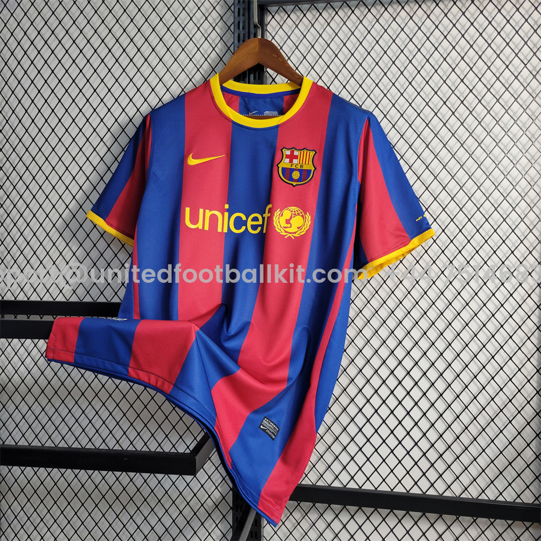 Unitedfootballkit.com | Retro Barcelona 10-11 Home Stadium Jersey -Customize Name, Number and Patch | Worldwide Shipping