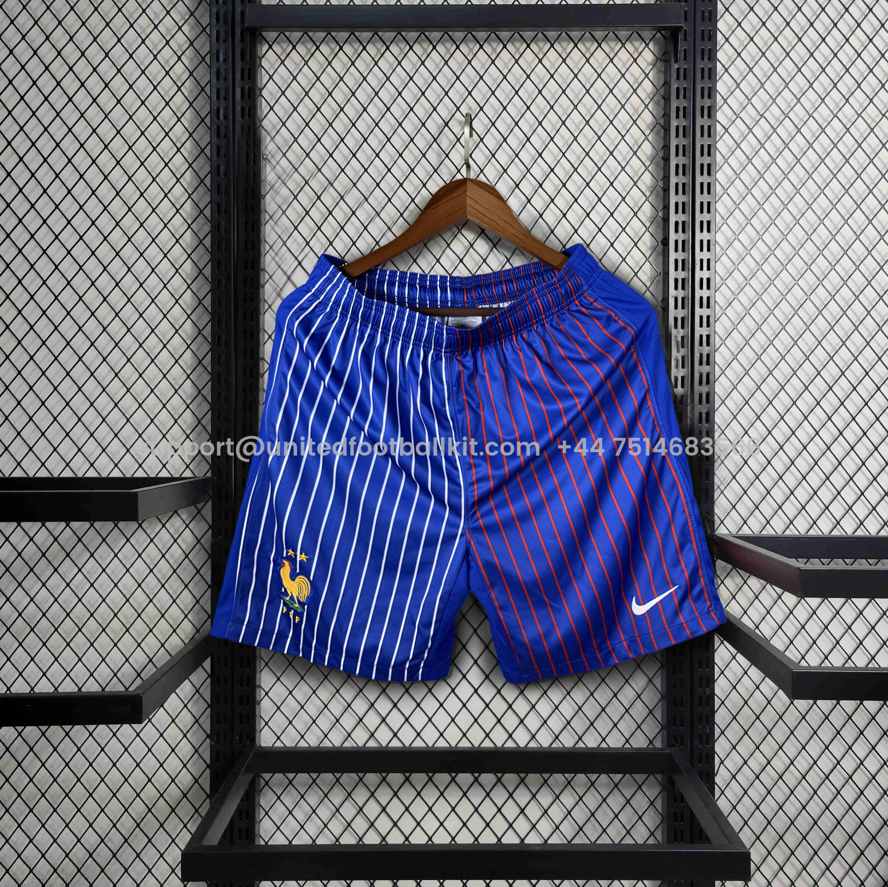 Unitedfootballkit.com | France 2024 Away Shorts - Fans Version -Customize Name, Number and Patch | Worldwide Shipping