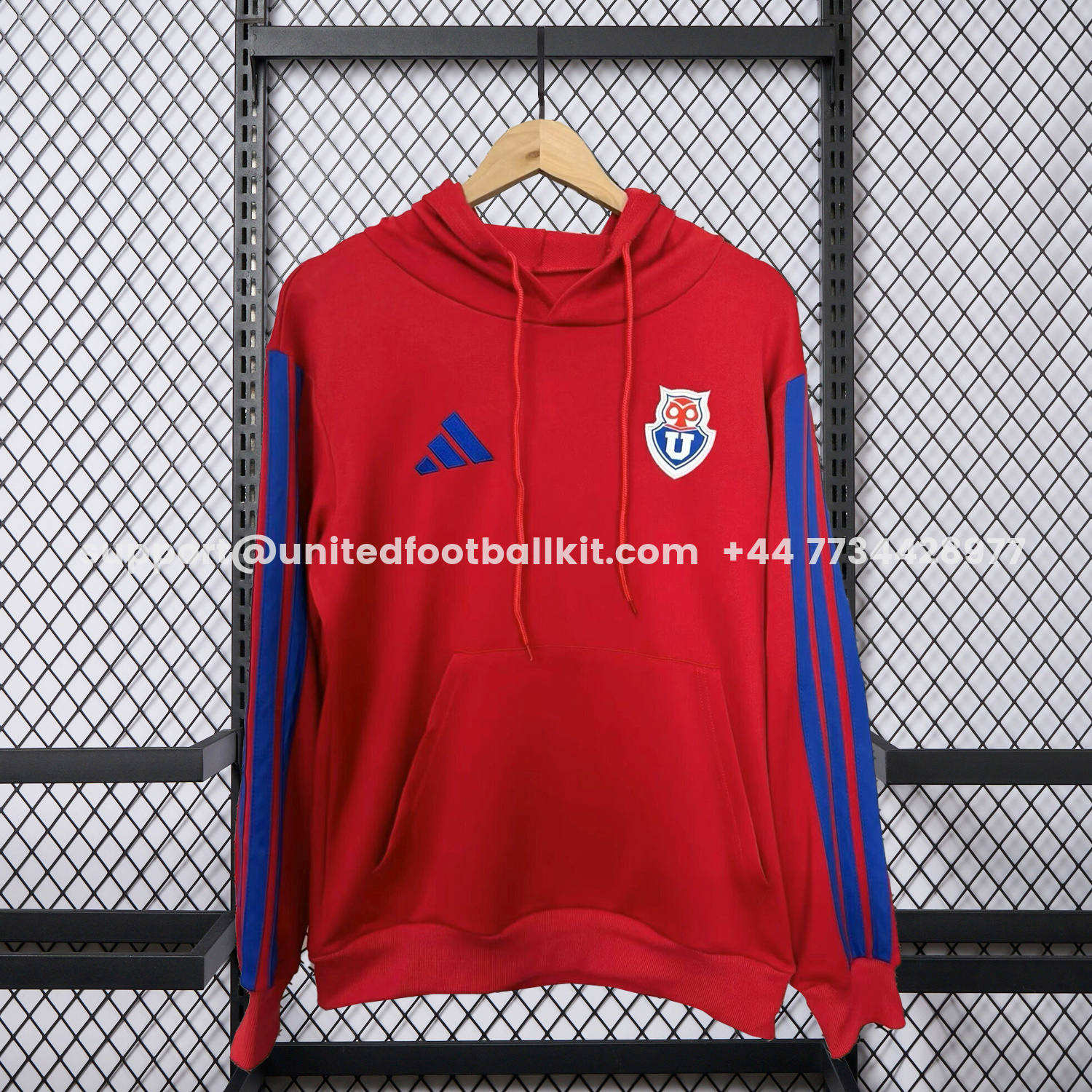 Unitedfootballkit.com | Universidad de Chile 2026 Red Unisex Pullover Hoodie -Customize Name, Number and Patch | Worldwide Shipping