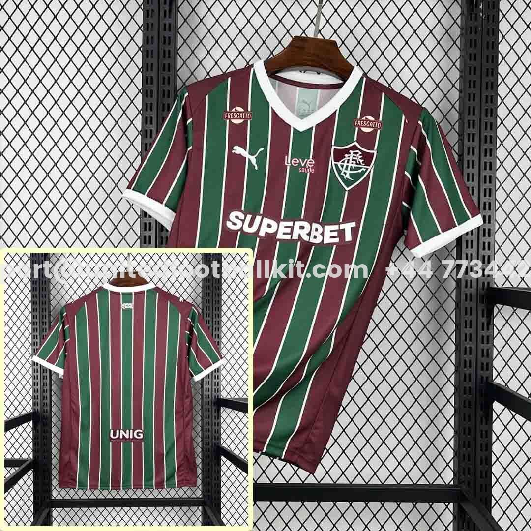 Unitedfootballkit.com | Fluminense 26-27 Home Jersey With All Sponsors - Fans Version -Customize Name, Number and Patch | Worldwide Shipping