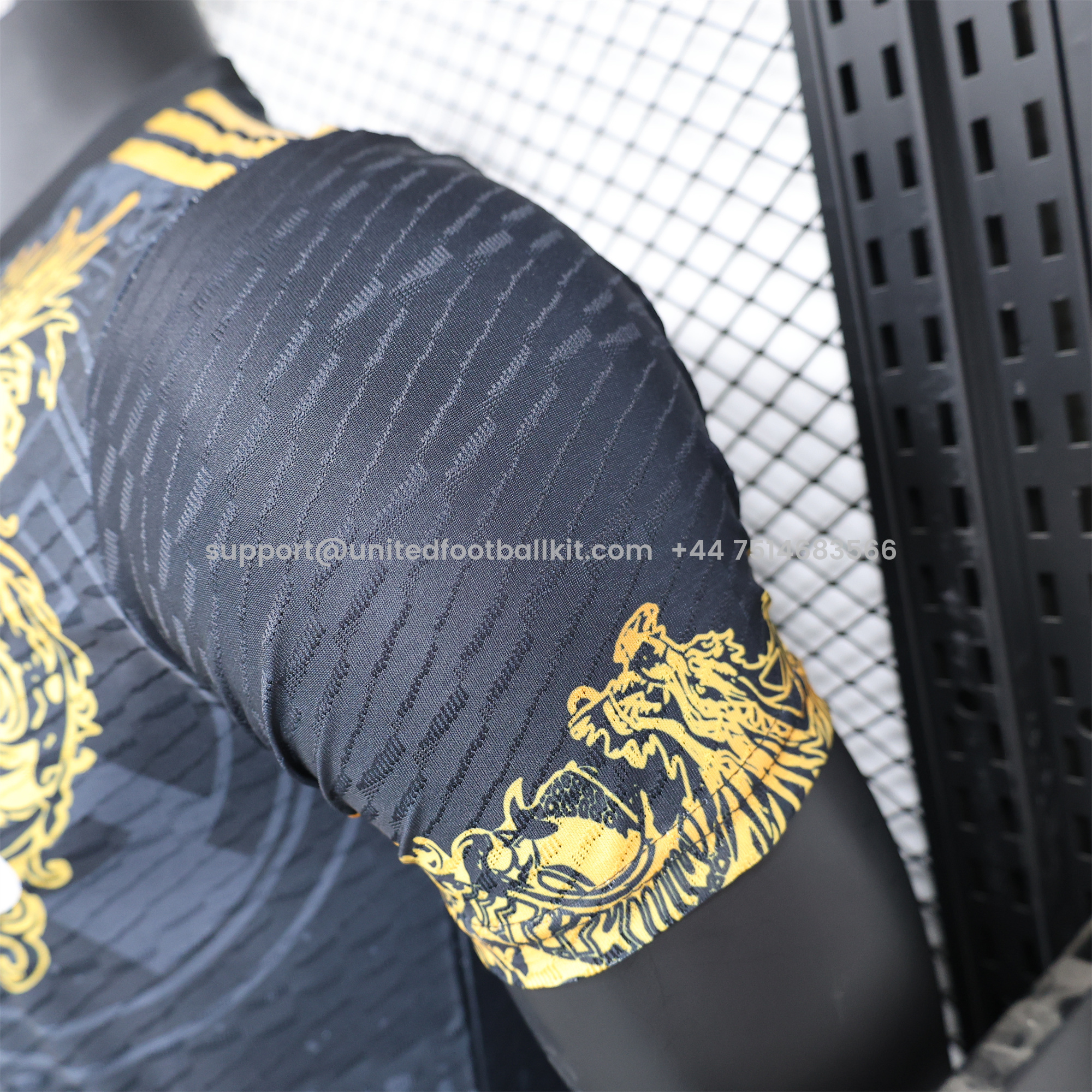 Unitedfootballkit.com | Real Madrid 24-25 Gold Loong Black Special Edition Jersey - Player Version -Customize Name, Number and Patch | Worldwide Shipping