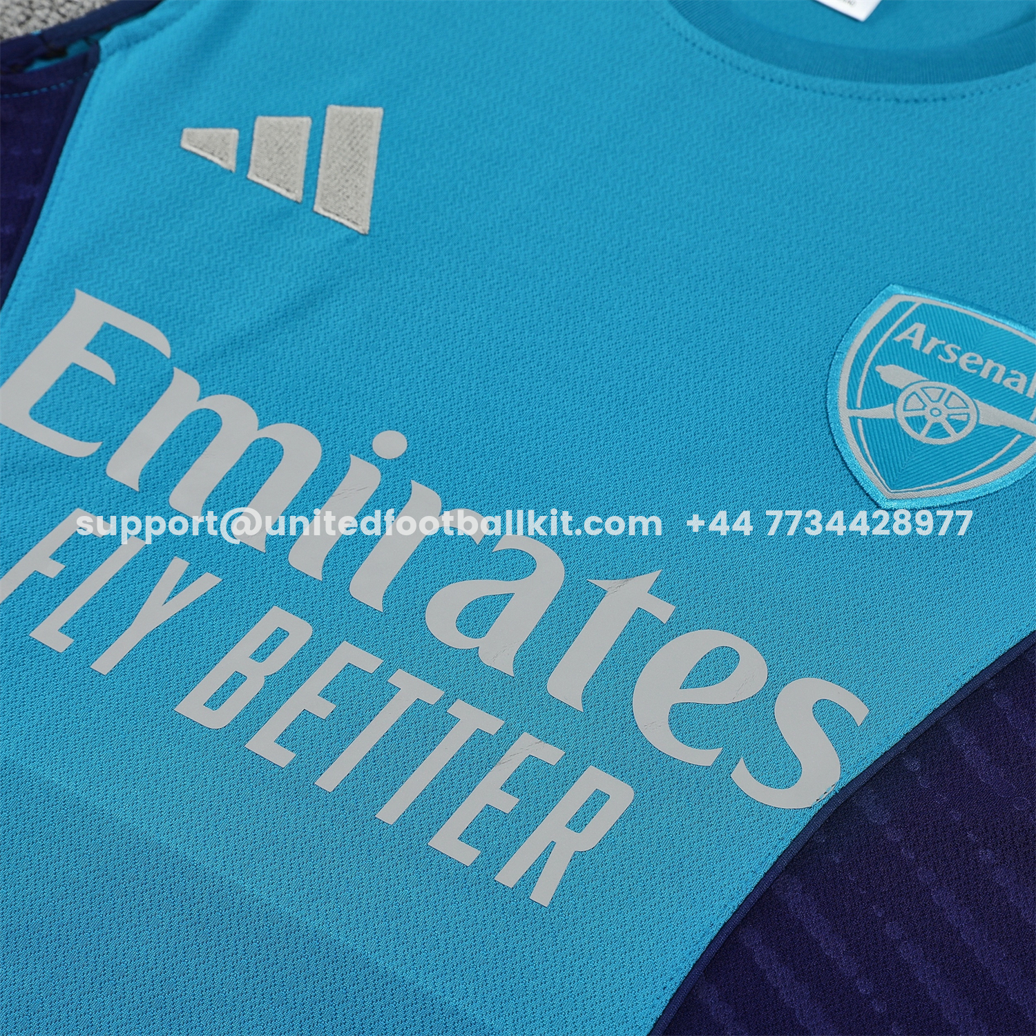 Unitedfootballkit.com | Arsenal 25-26 Vest Training Set - Light Blue Top & Royal Blue Shorts -Customize Name, Number and Patch | Worldwide Shipping