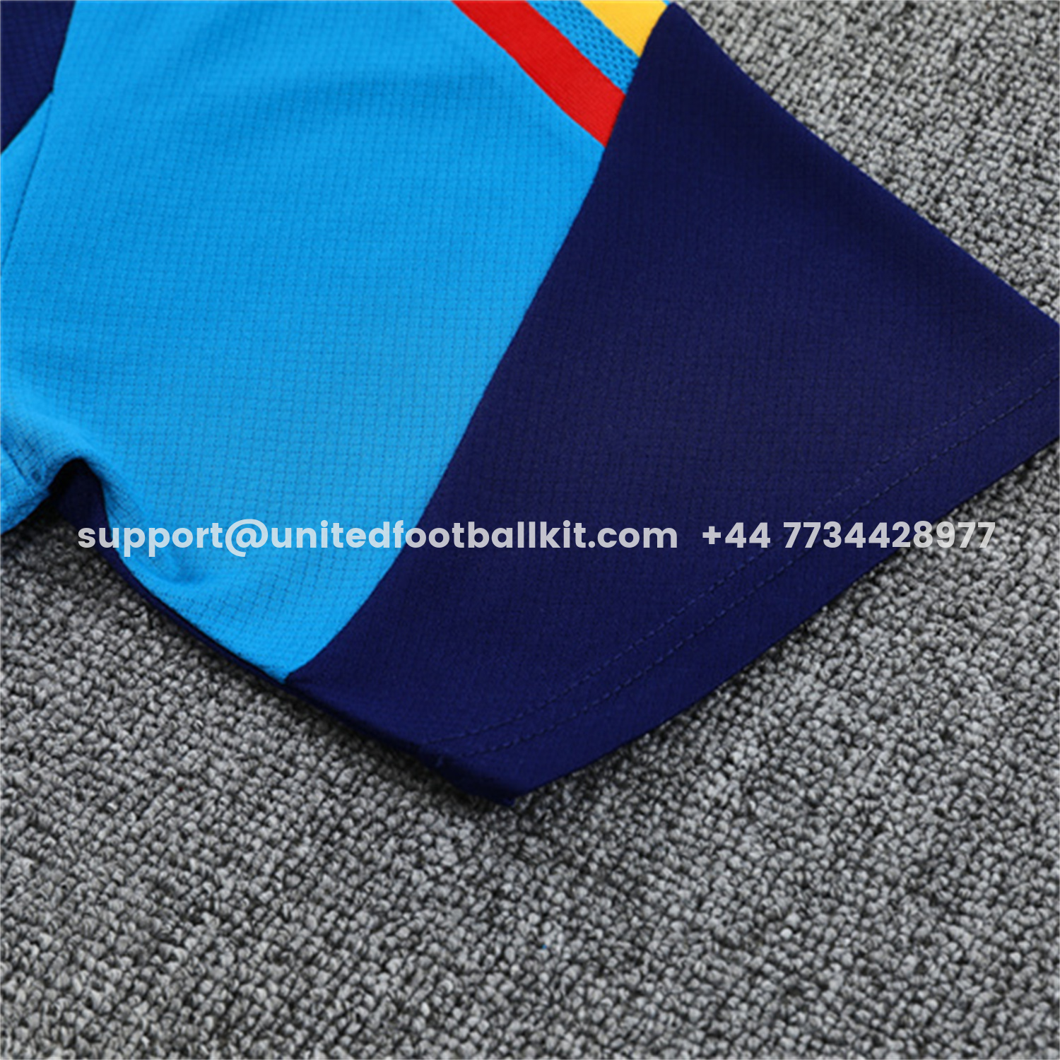 Unitedfootballkit.com | Spain 2026 Short-Sleeve Training Set - Lake Blue Top & Shorts -Customize Name, Number and Patch | Worldwide Shipping