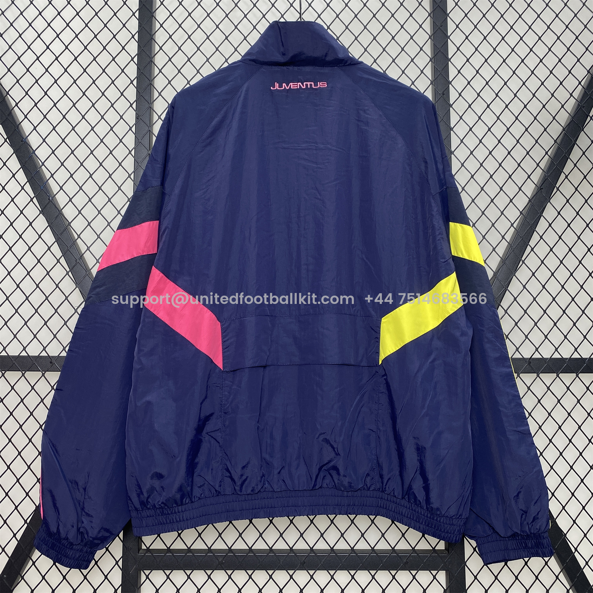 Unitedfootballkit.com | Juventus 24-25 Throwback Windbreaker Jacket - Deep Blue -Customize Name, Number and Patch | Worldwide Shipping