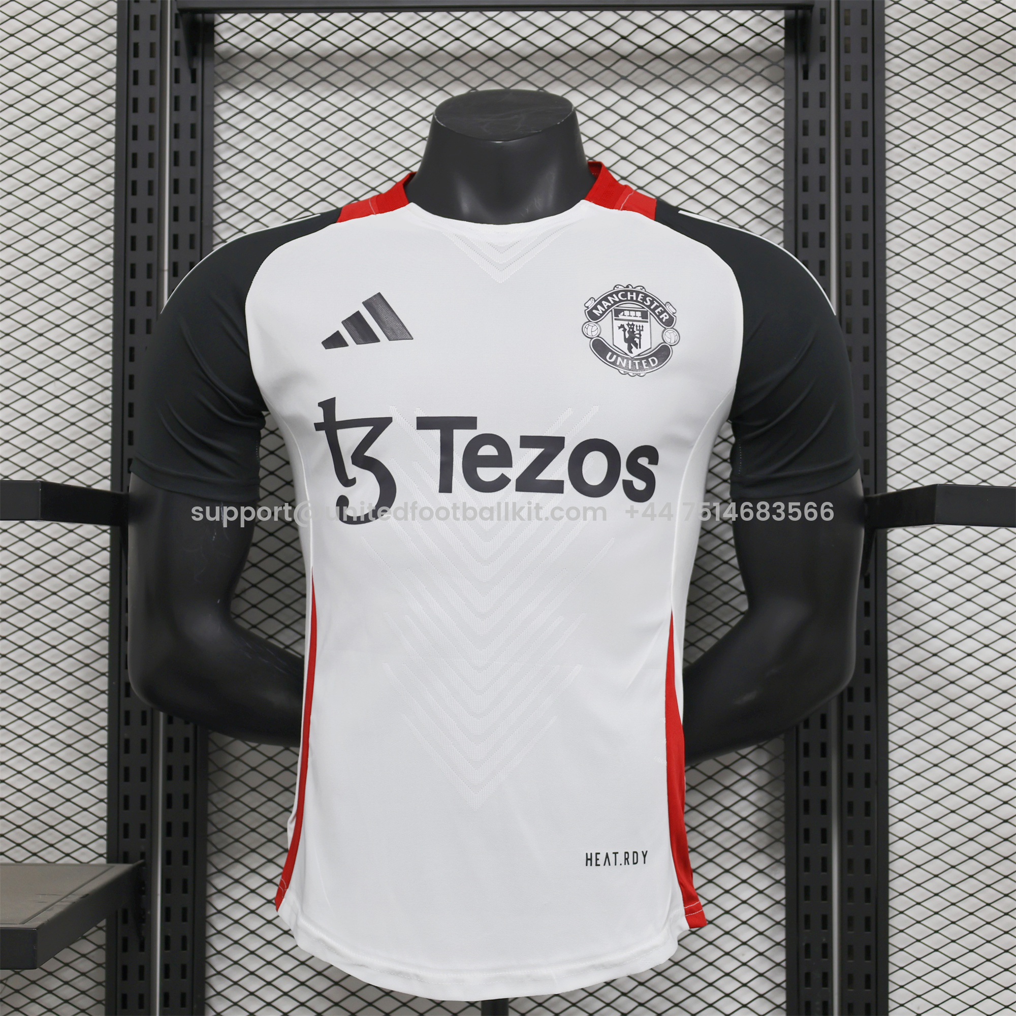 Unitedfootballkit.com | Manchester United 24-25 White Training 3 Jersey - Player Version -Customize Name, Number and Patch | Worldwide Shipping