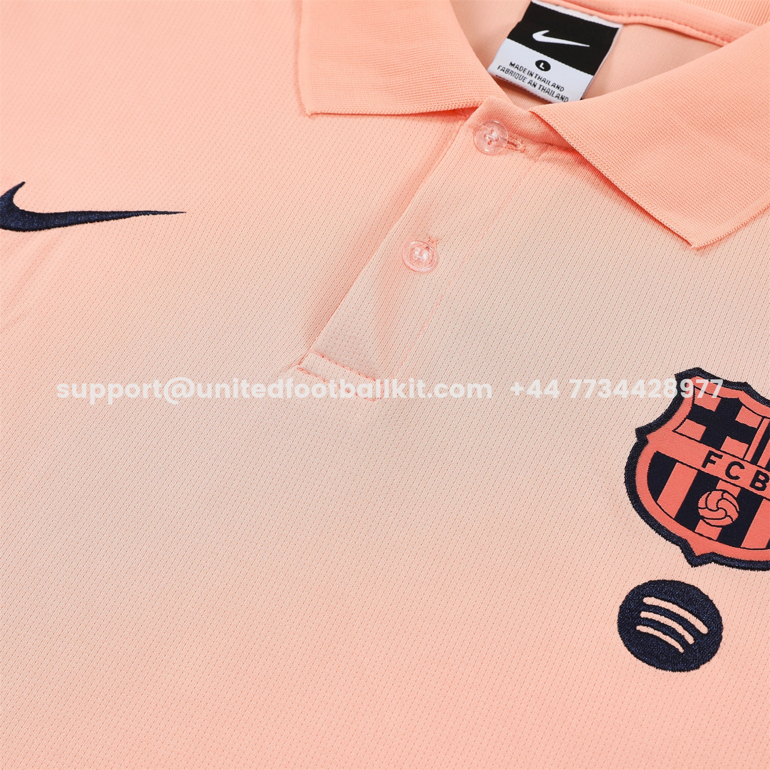 Unitedfootballkit.com | Barcelona 25-26 POLO Short-Sleeve Training Set - Pink Top and Dark Blue Pants -Customize Name, Number and Patch | Worldwide Shipping